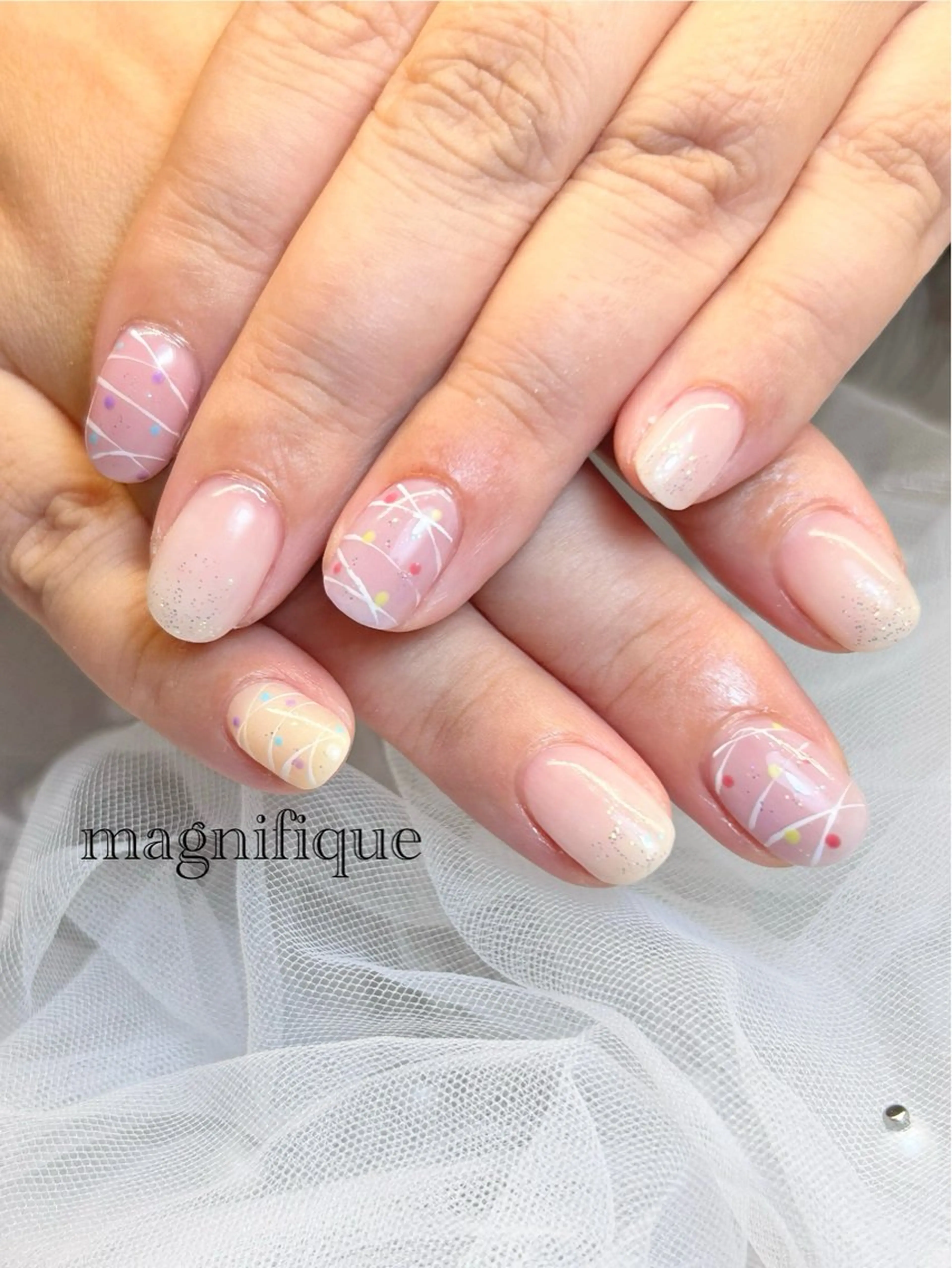 ネイル アートネイル ロングネイル ショートネイル シンプルネイル 夏ネイル ハンドネイル プライベートサロン マニフィークのネイルデザイン