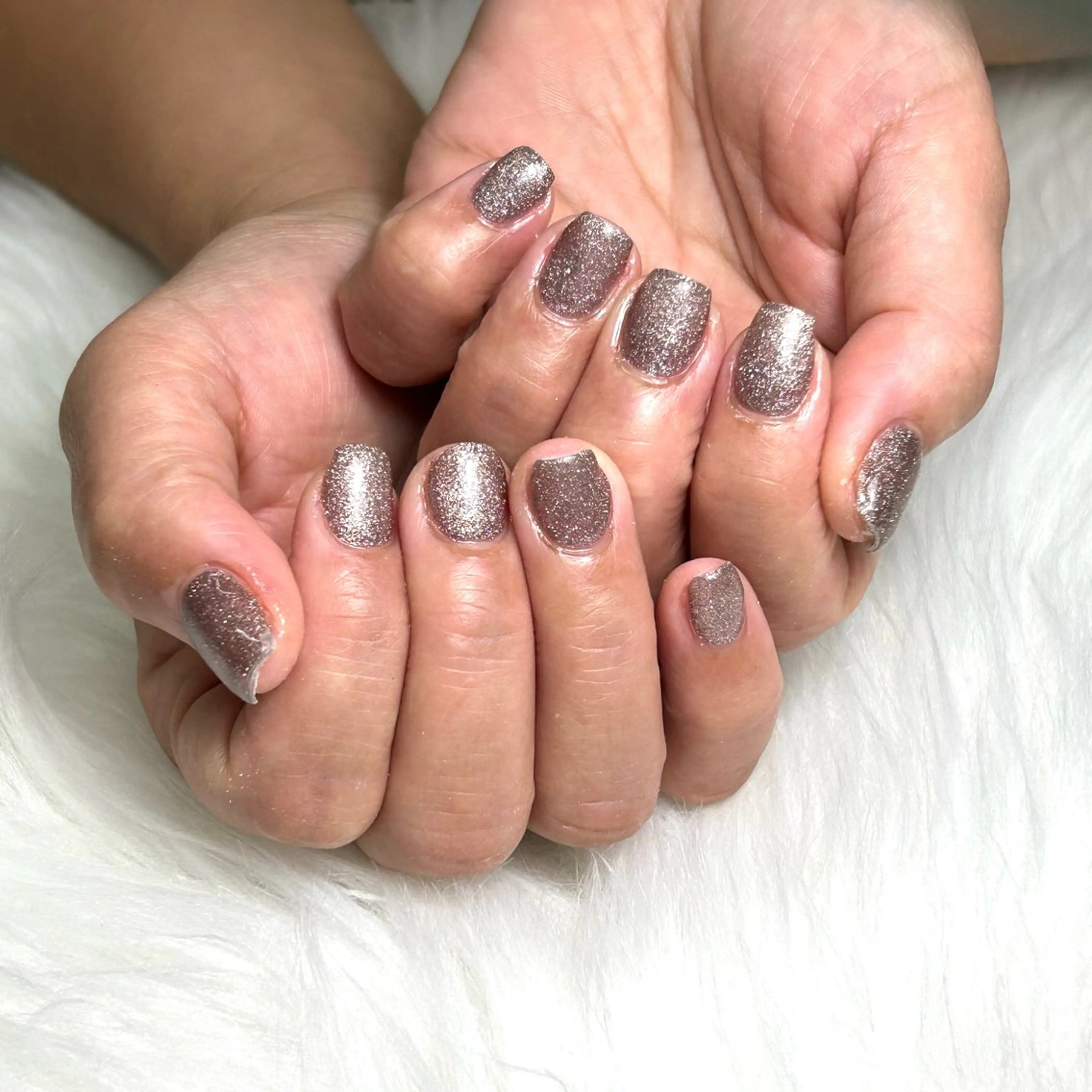 ネイル ブラウン フラッシュネイル シルバー Nailist Yuunaのネイルデザイン