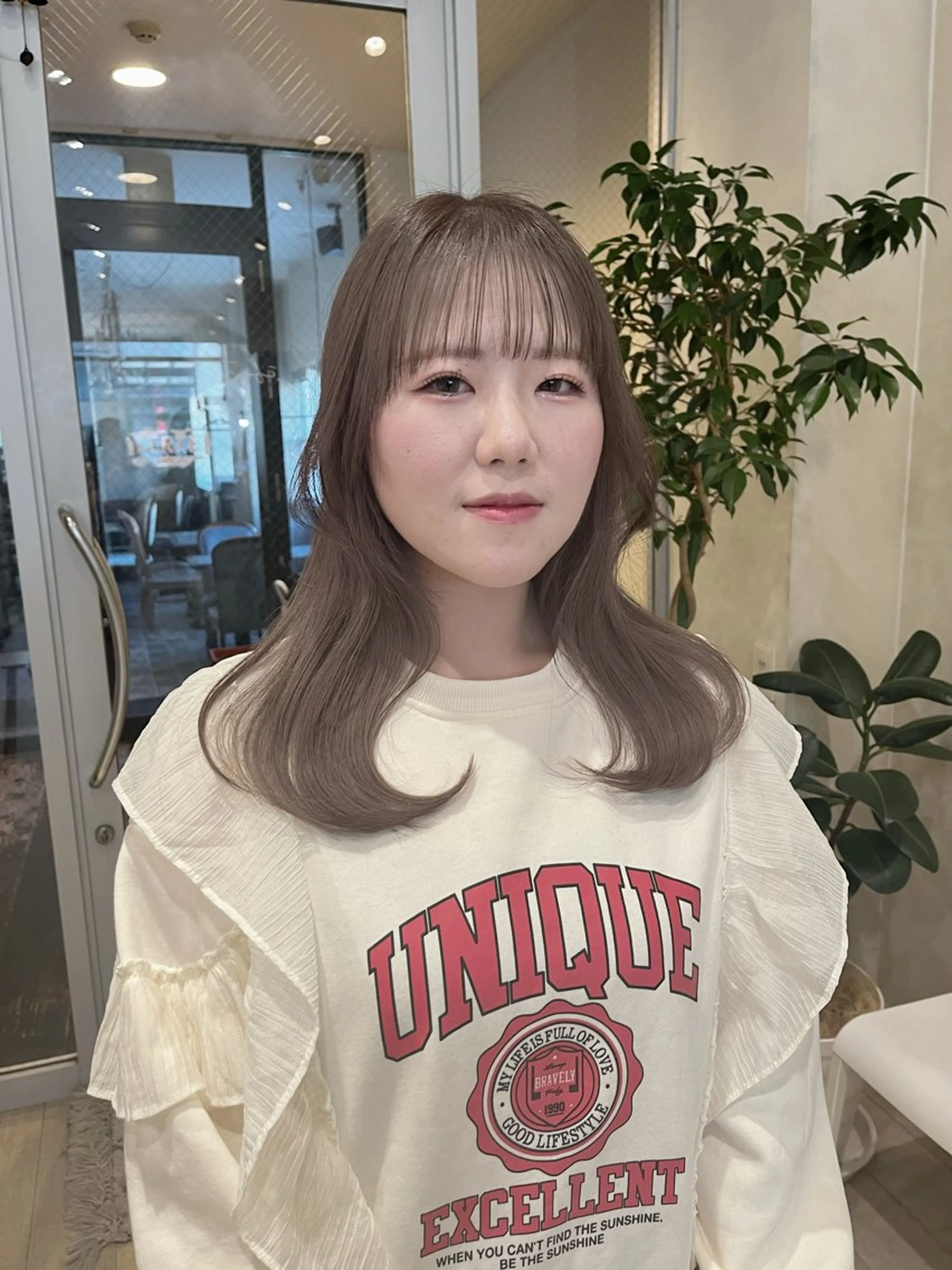 セミロング カラー ヘアカラー トリートメント nakahara madokaのヘアスタイル