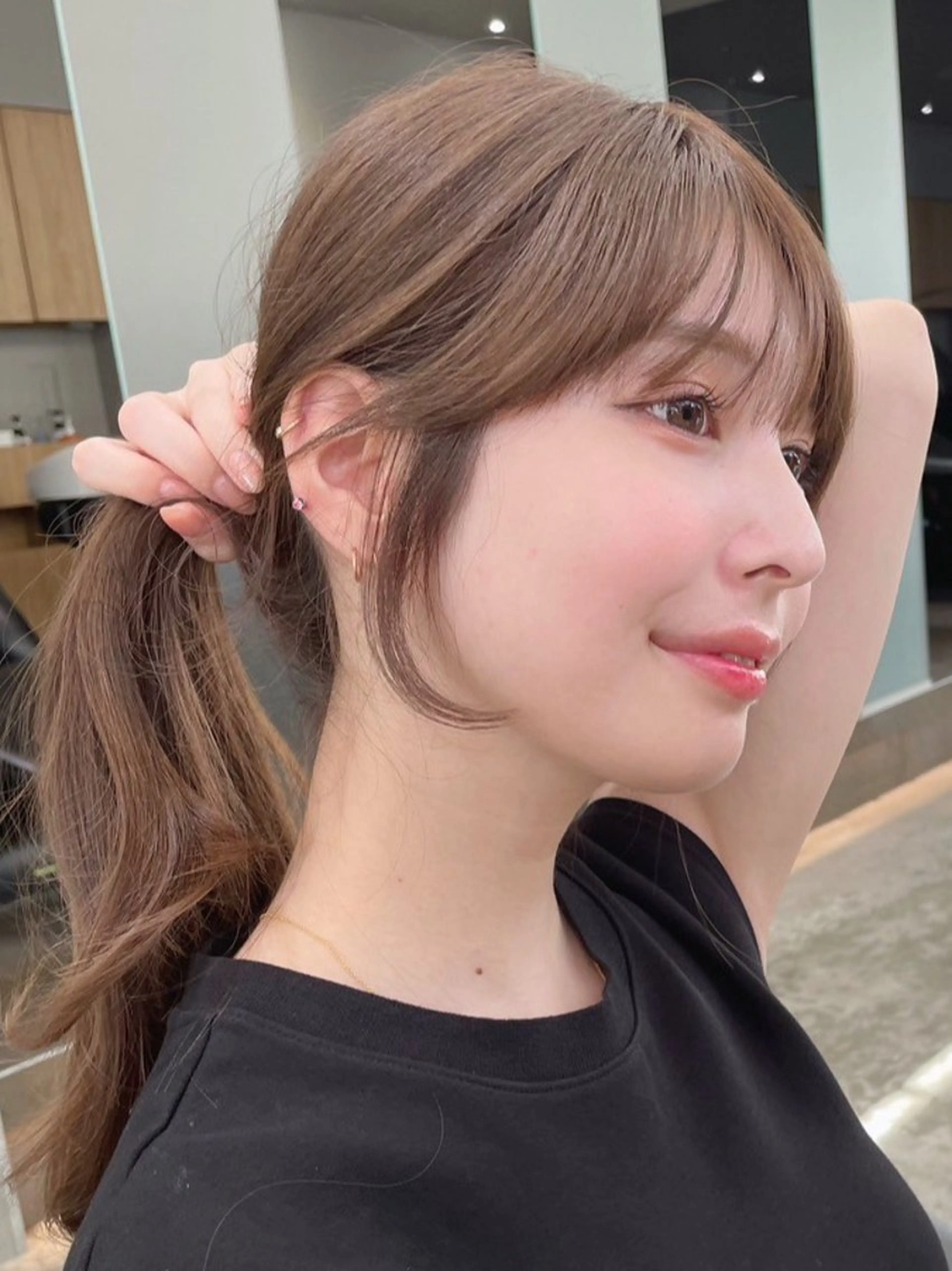 ロング カラー カット ヘアカラー トリートメント ヘッドスパ 山崎/ボブ縮毛矯正 レイヤー髪質改善のヘアスタイル