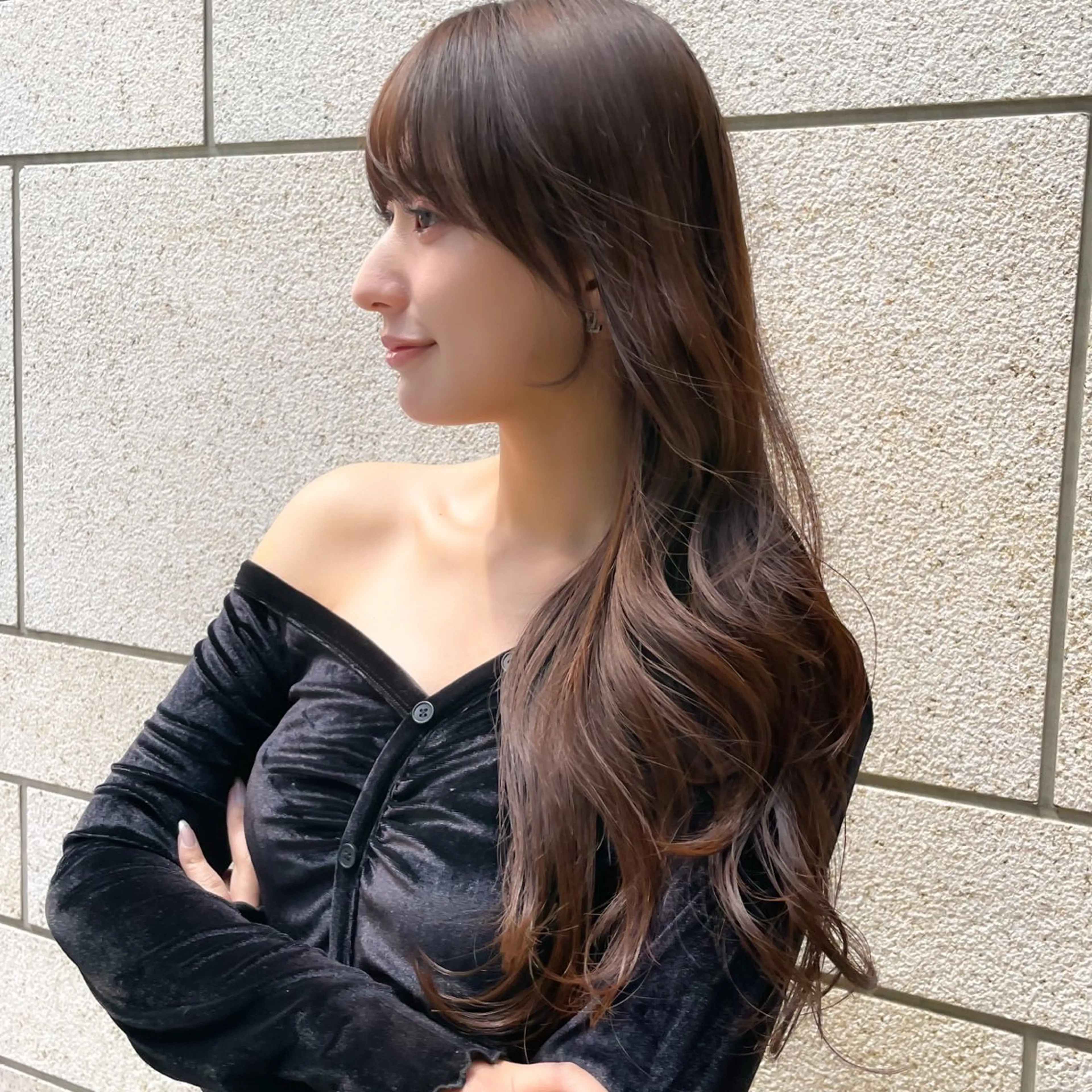 ロング 髪質改善 韓国風ヘア レイヤーカット ロング 縮毛矯正 カット ヘアカラー トリートメント 美髪縮毛矯正🤍 髪質改善/Shinaのヘアスタイル
