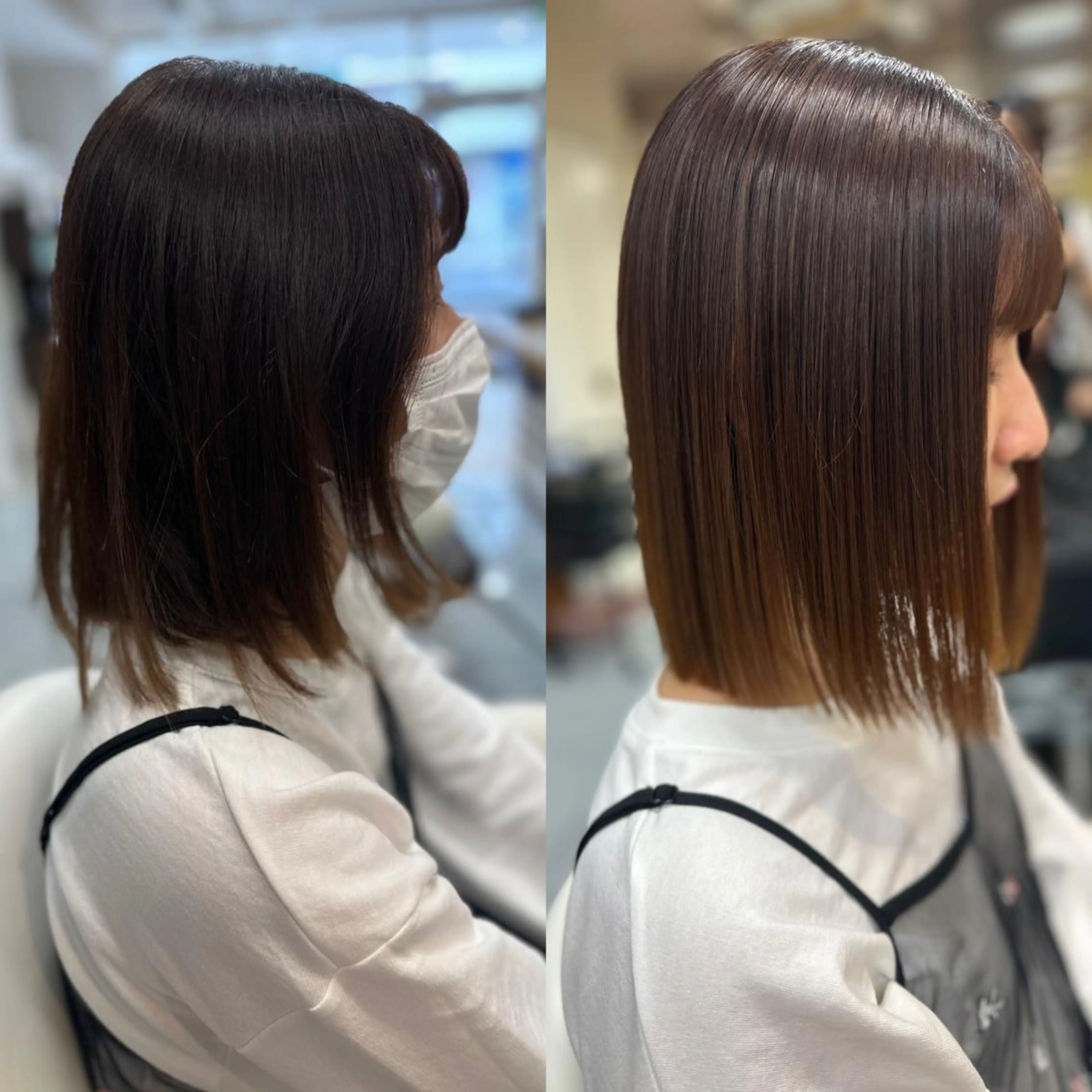 ミディアム パーマ カット 縮毛矯正 トリートメント 髪質改善/縮毛矯正 /ブリーチ矯正/岡部のヘアスタイル