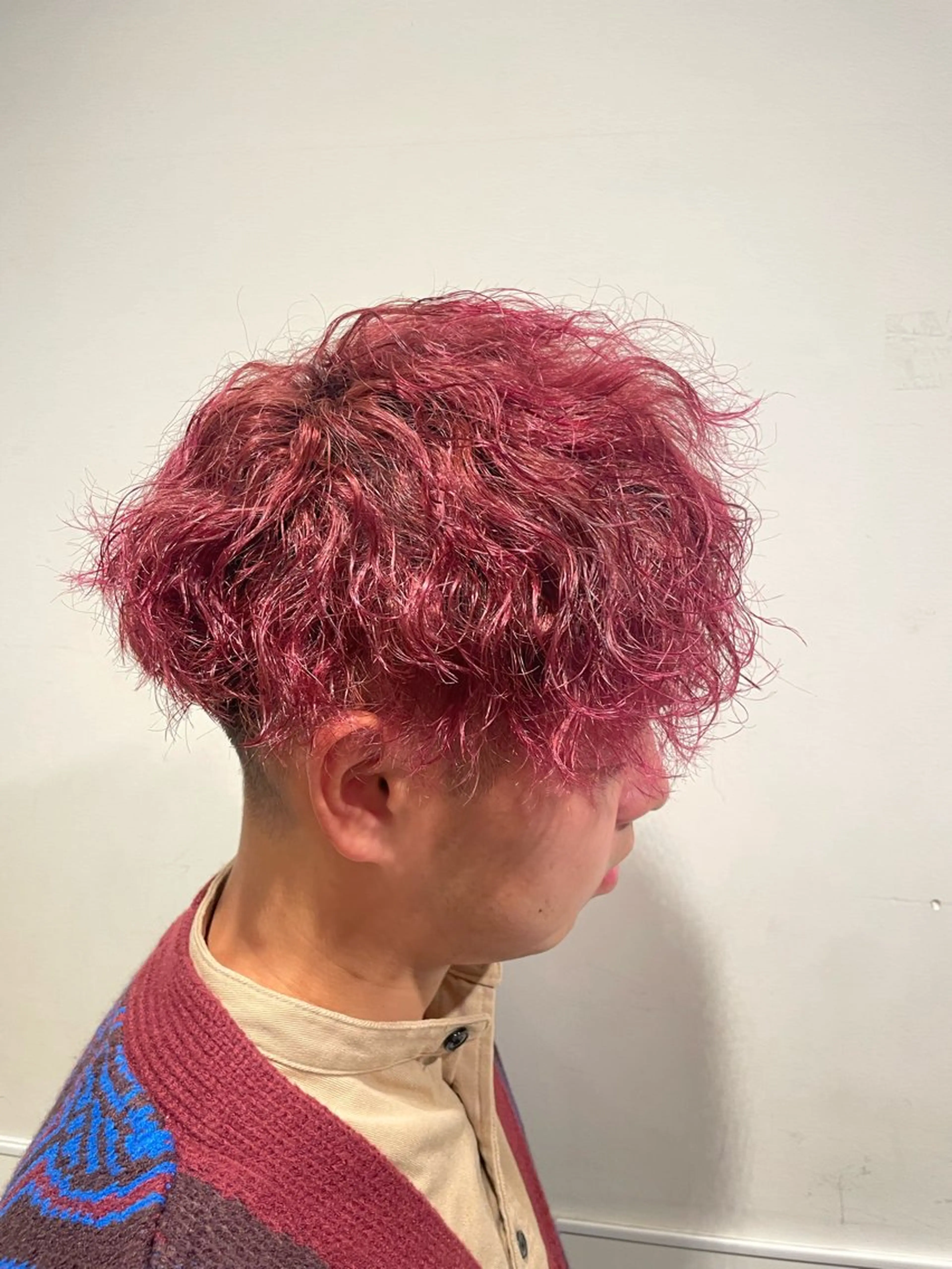 カラー メンズ メンズパーマ レッドカラー EARTH菊名店👾 ひらのすぐるのヘアスタイル