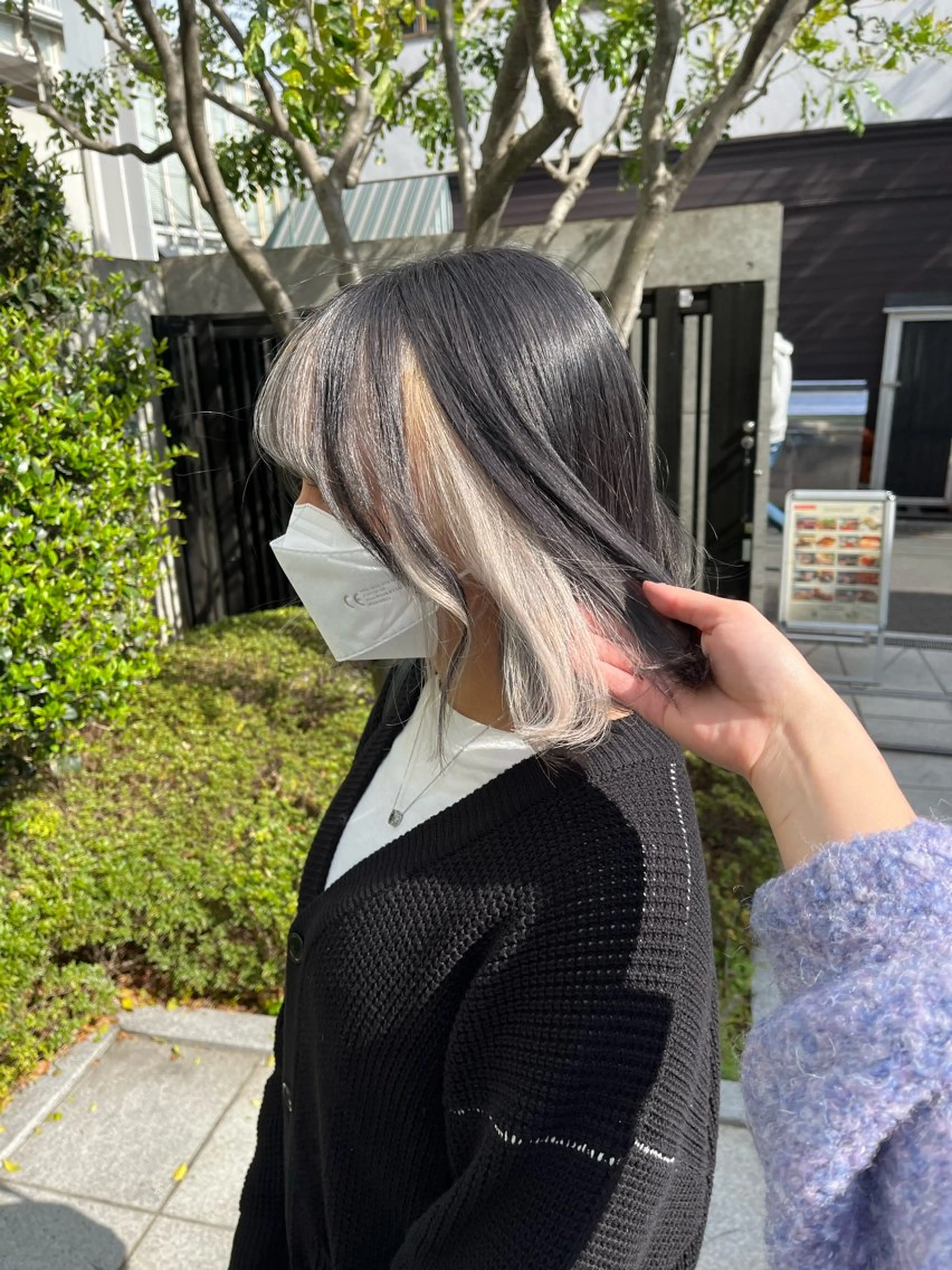 ミディアム カラー ヘアアレンジ ヘアカラー トリートメント ヘアセット 🩶【推しハイトーン 】yuzu🩶のヘアスタイル