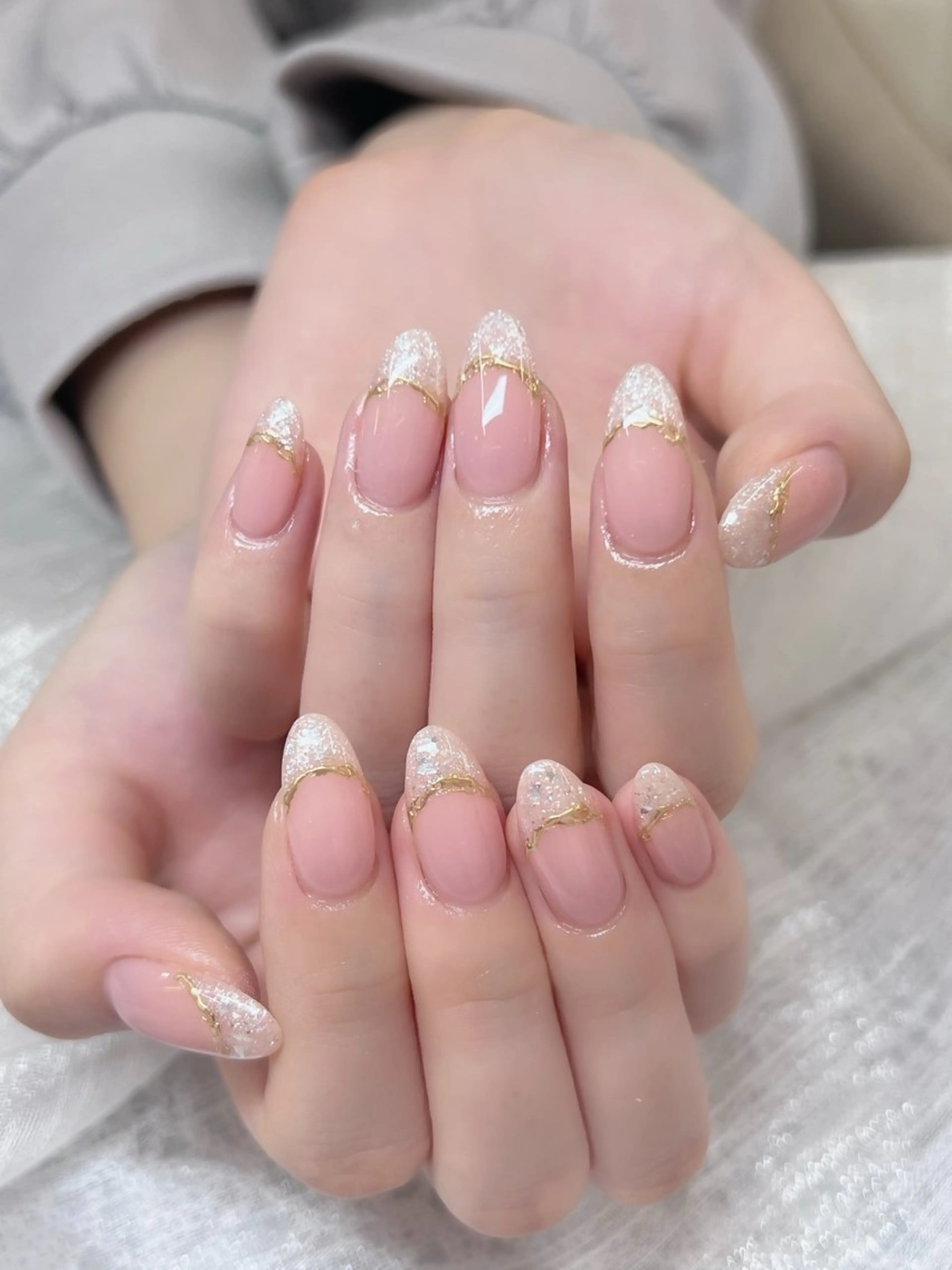 ネイル ハンドネイル 🎀PG🩵 ネイルサロンのネイルデザイン