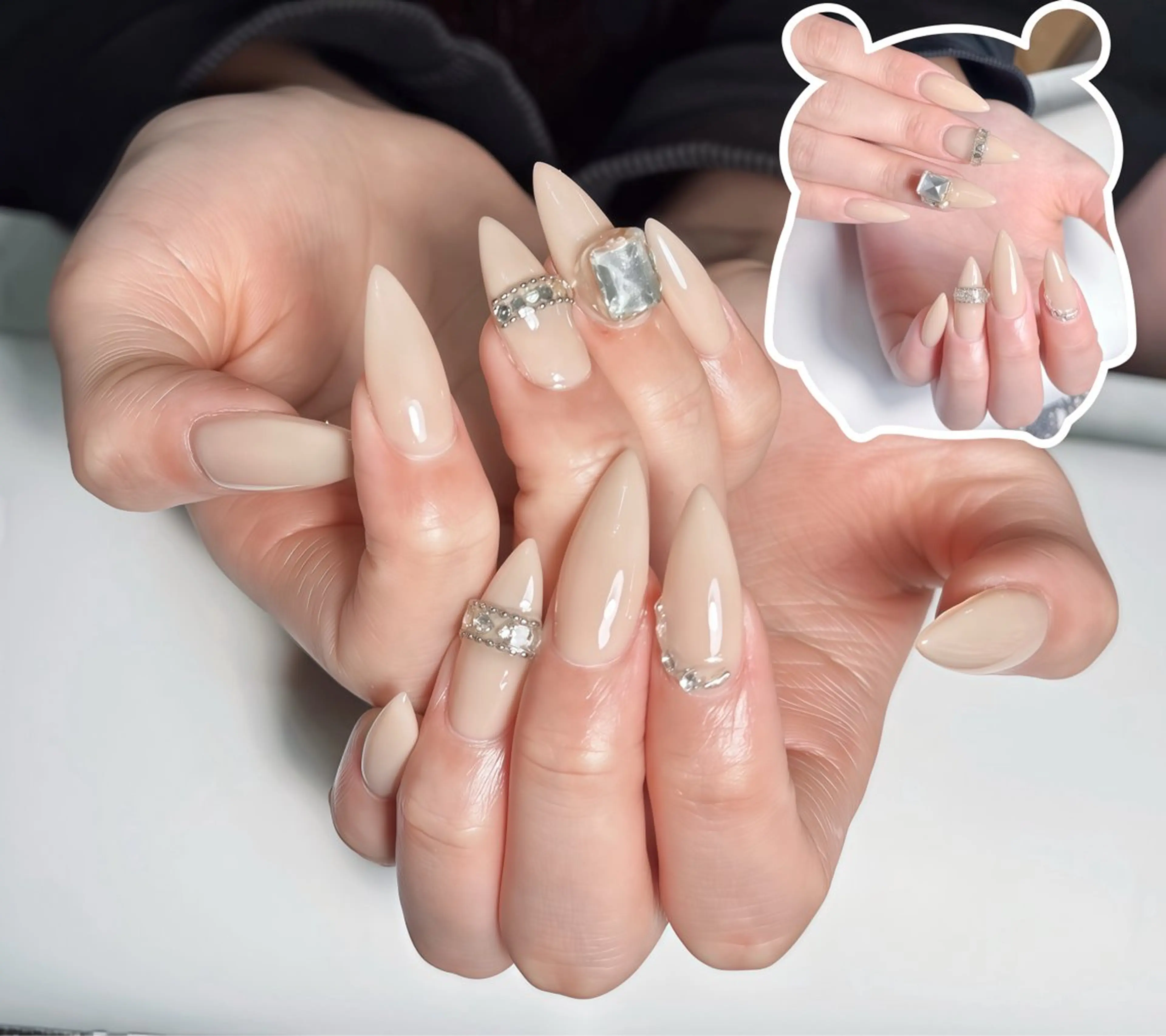 ネイル ワンカラーネイル シンプルネイル ストーンネイル バピュネイル -アンのネイルデザイン