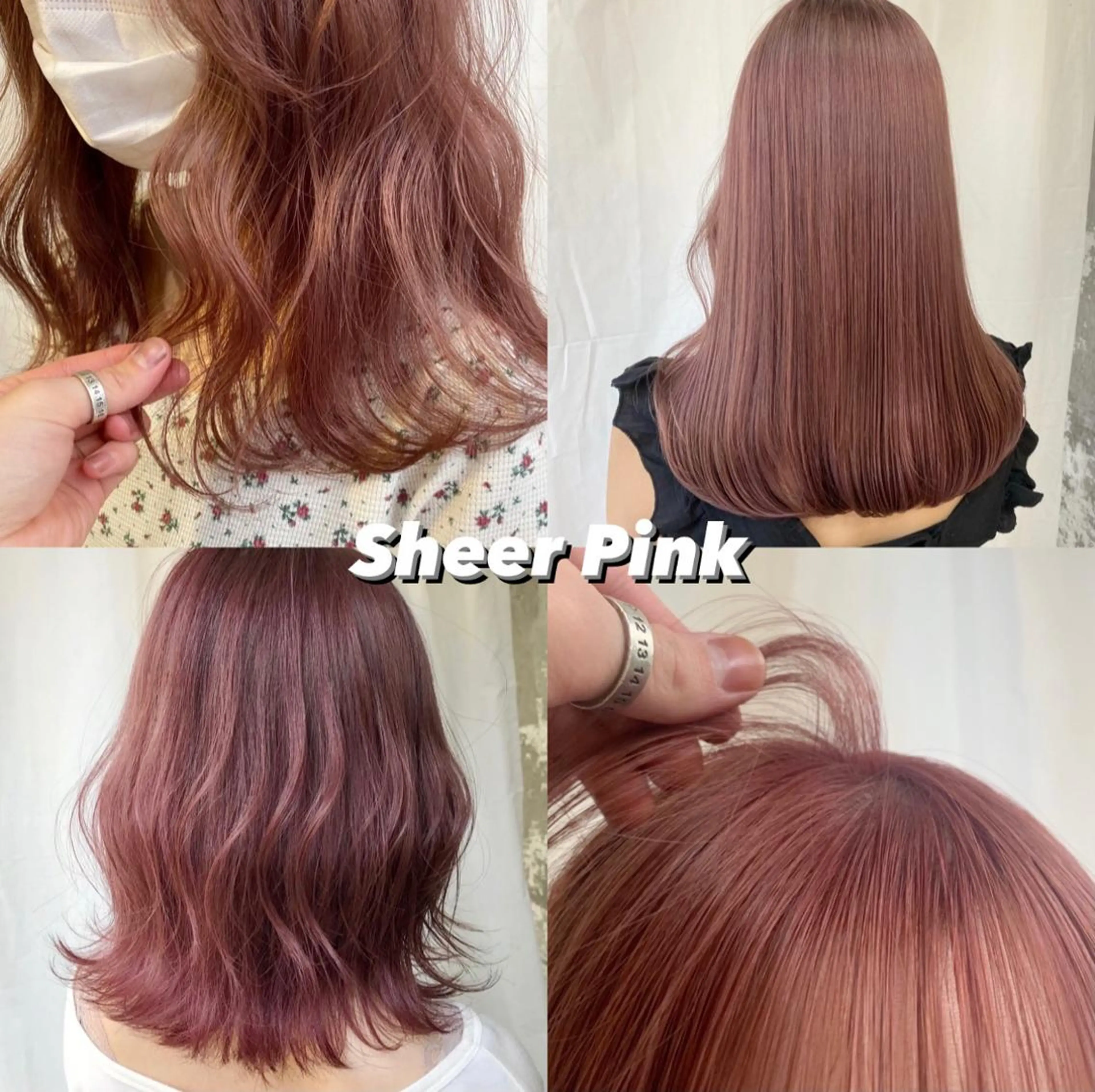 セミロング カラー ピンクカラー シアーピンク Piaコータロー ハイトーン&‪ボブのヘアスタイル