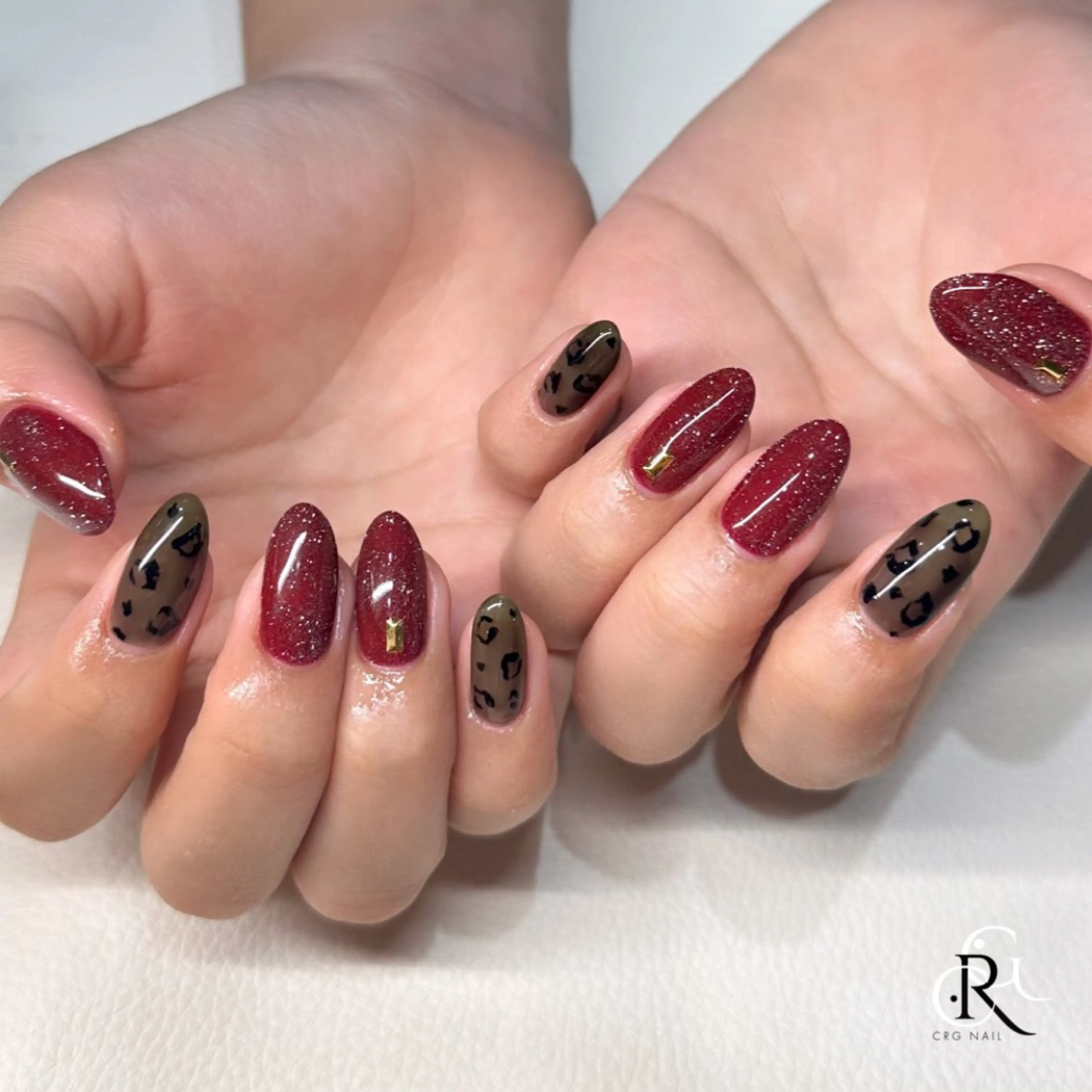 ネイル ボルドー ハンドネイル 美フォルム✨ CRG　RURIのネイルデザイン