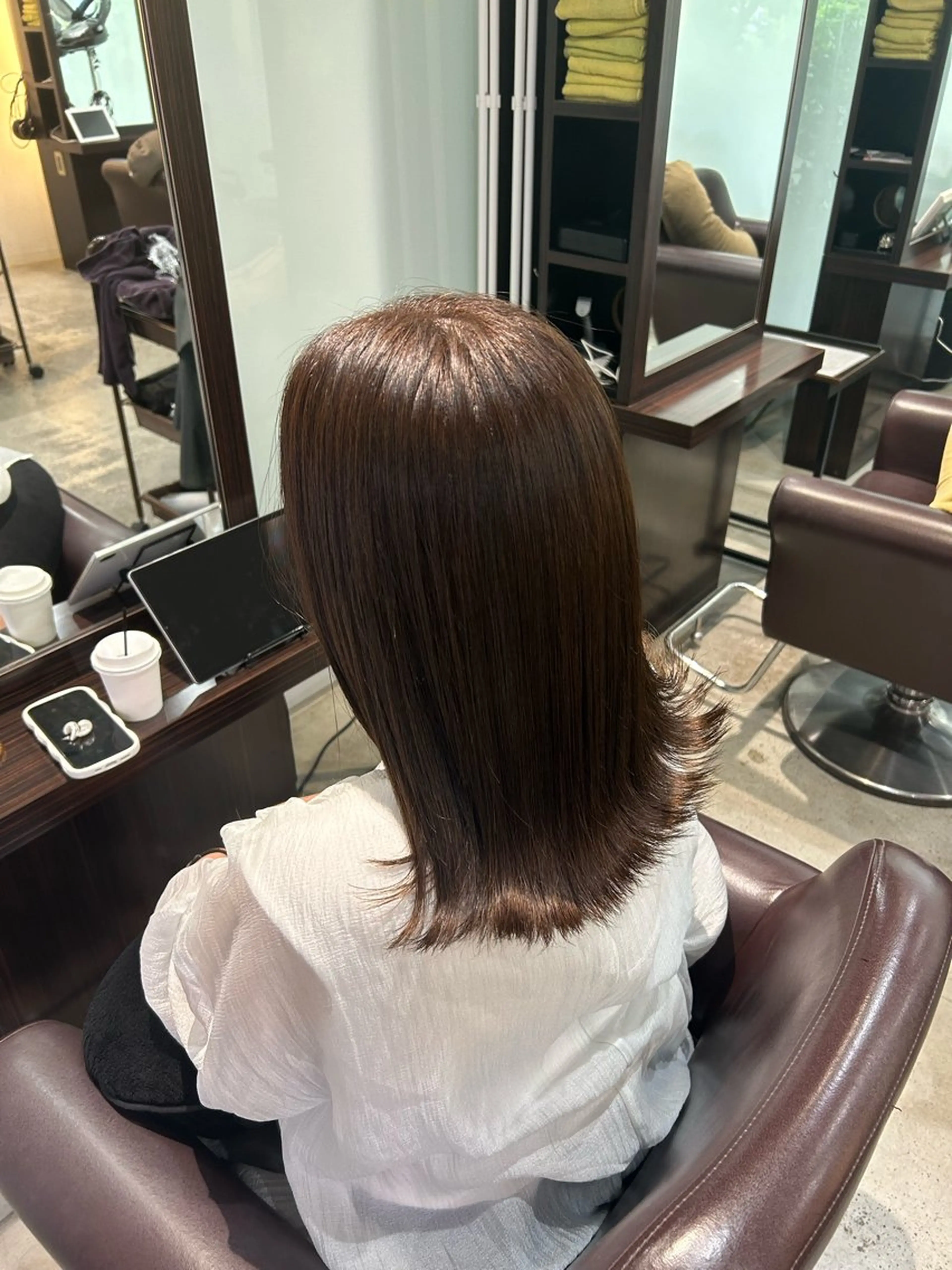 ミディアム カラー ブラウンカラー 坂本奈都美 🎀のヘアスタイル