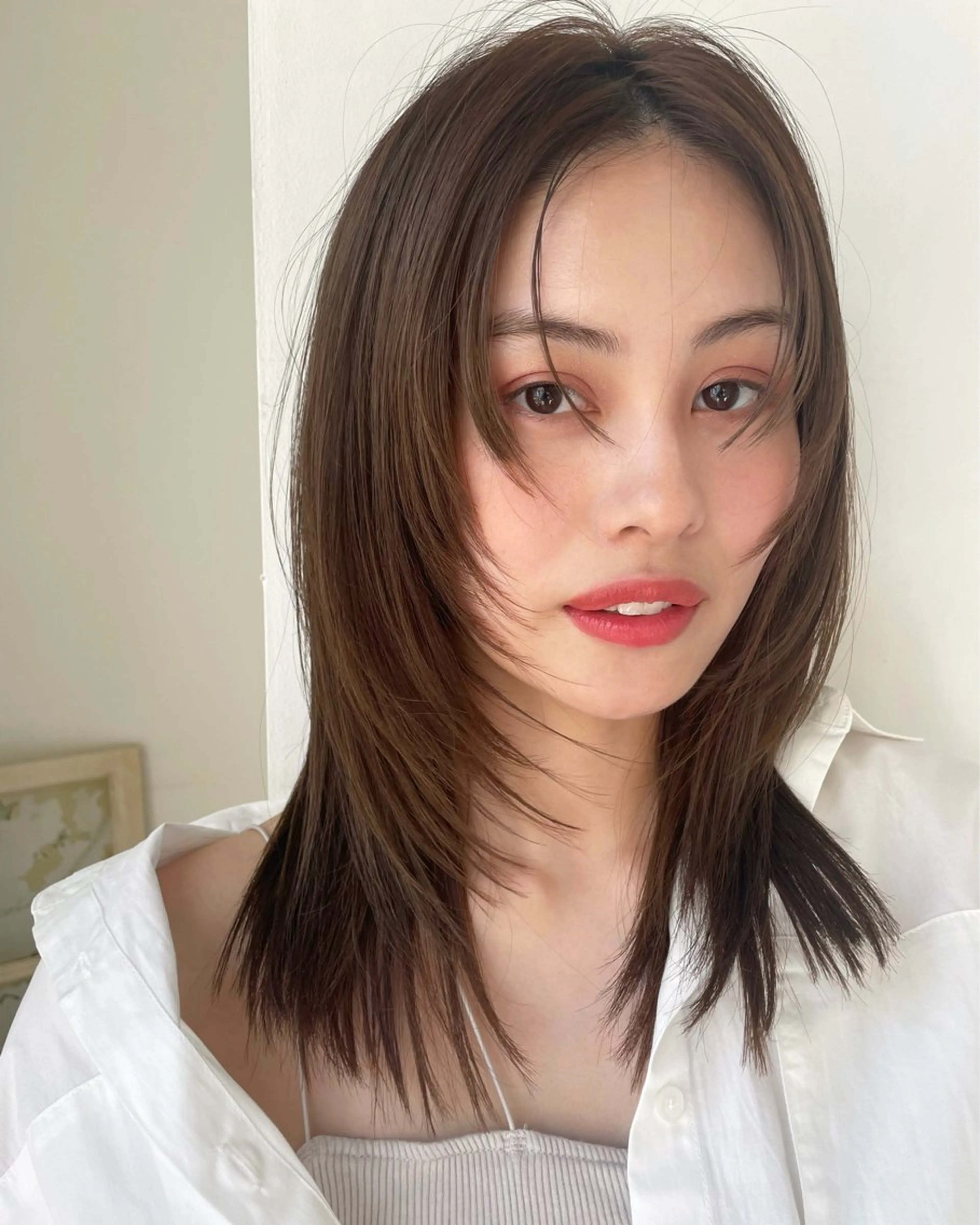 セミロング 暖色カラー/似合わせ カット/名古屋/辻のヘアスタイル