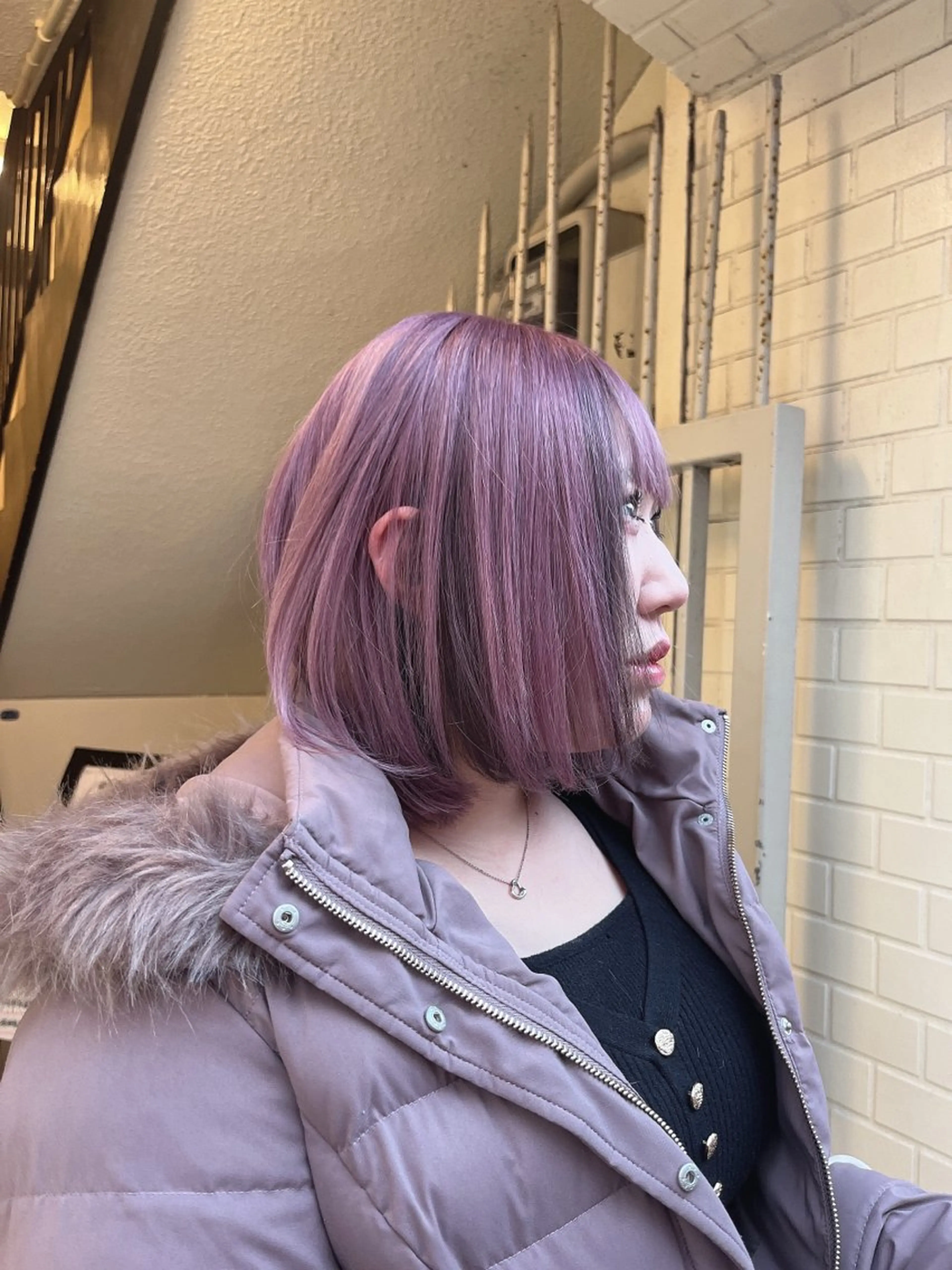 ショート カラー ラベンダーカラー ボブ 岩切 晴香のヘアスタイル