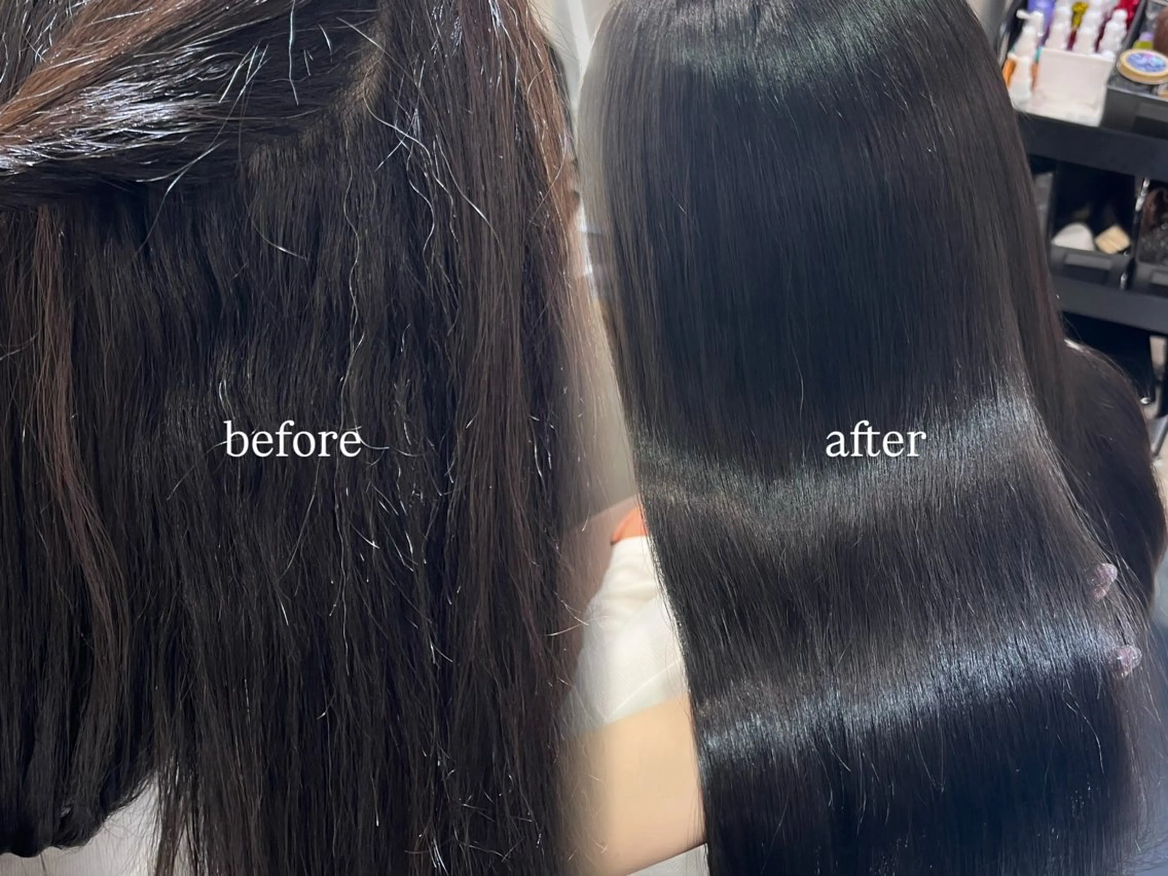 セミロング パーマ 縮毛矯正 ストレートパーマ カット 縮毛矯正 トリートメント 韓国レイヤー×モテ髪 /MITSUKI🤍のヘアスタイル