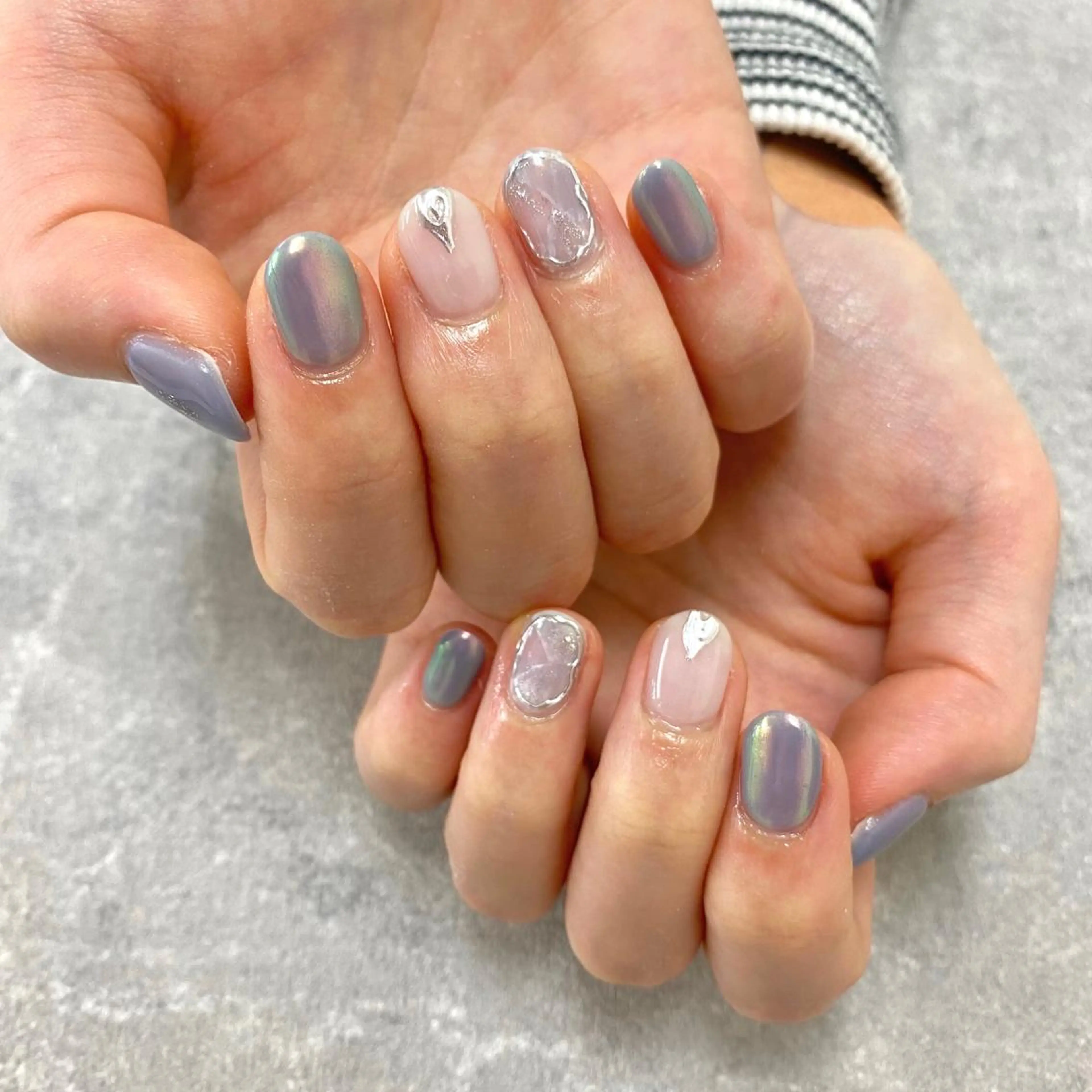 ネイル フットネイル フレンチネイル ジェルネイル ガラスフレンチ グラデーション NUMAZAWA KASUMIのネイルデザイン