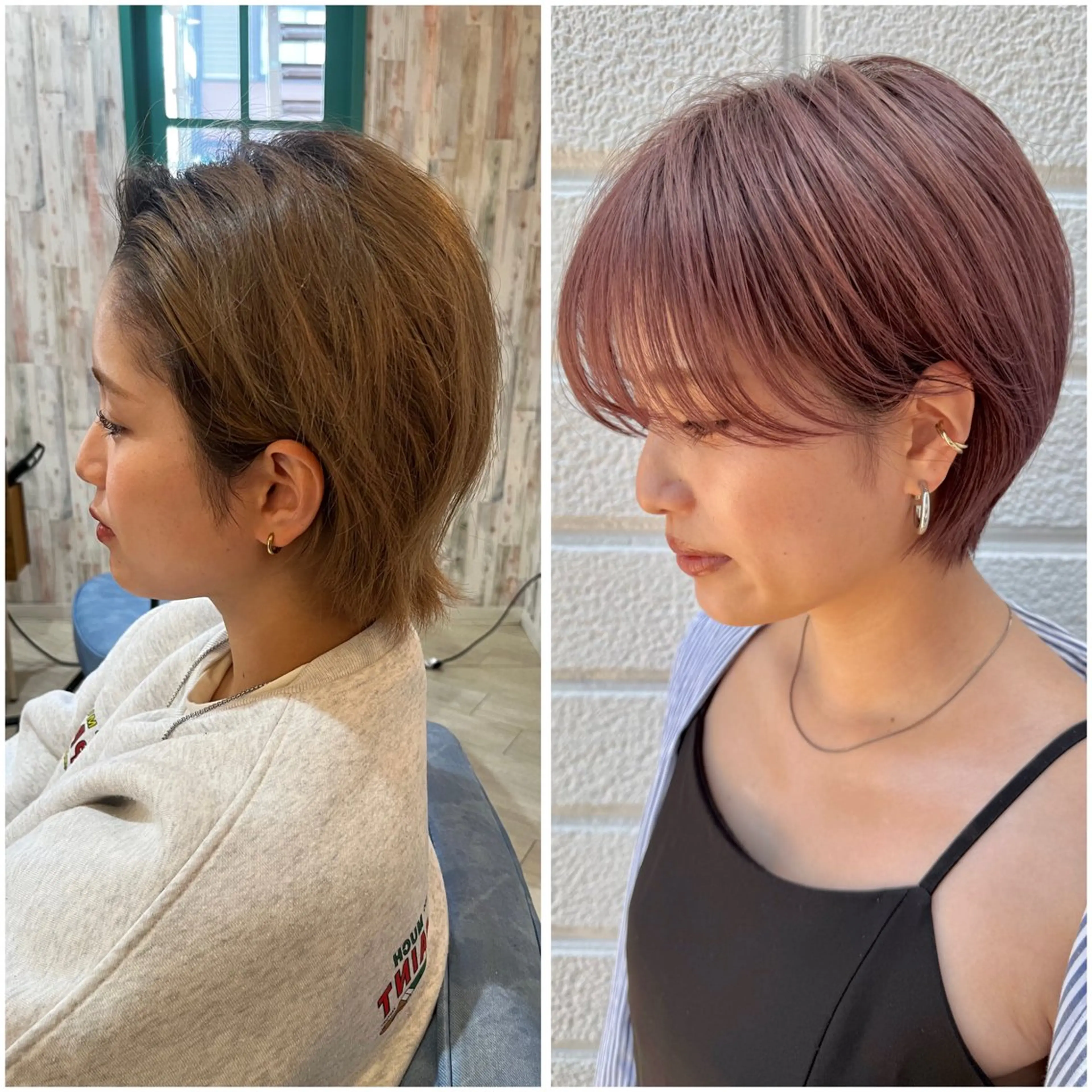 ショート カラー 顔周りカット 似合わせカット ショートヘア カット ヘアカラー 🌟TOSHI/透明 感カラー/ショートのヘアスタイル