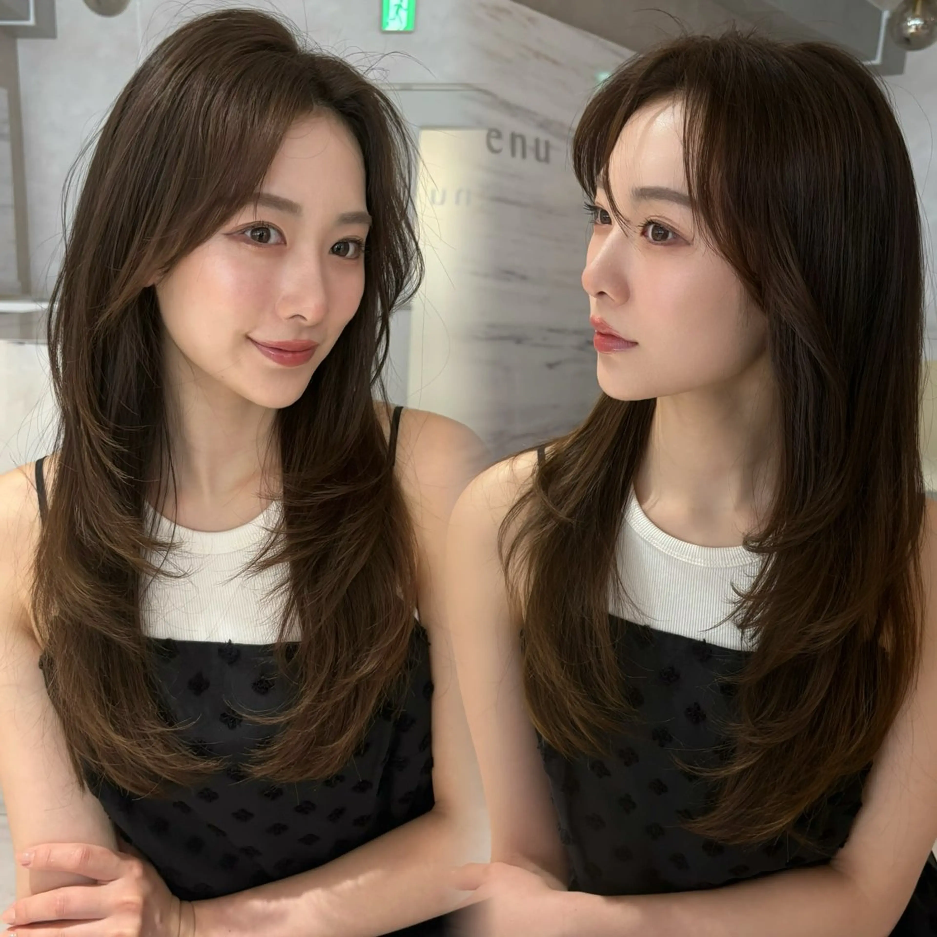 ロング カラー ベージュカラー ケアカラー 透明感カラー グレージュ オリーブベージュ enu hair所属・ショートモデル募集 エクステ専門店まりこのその他イメージ