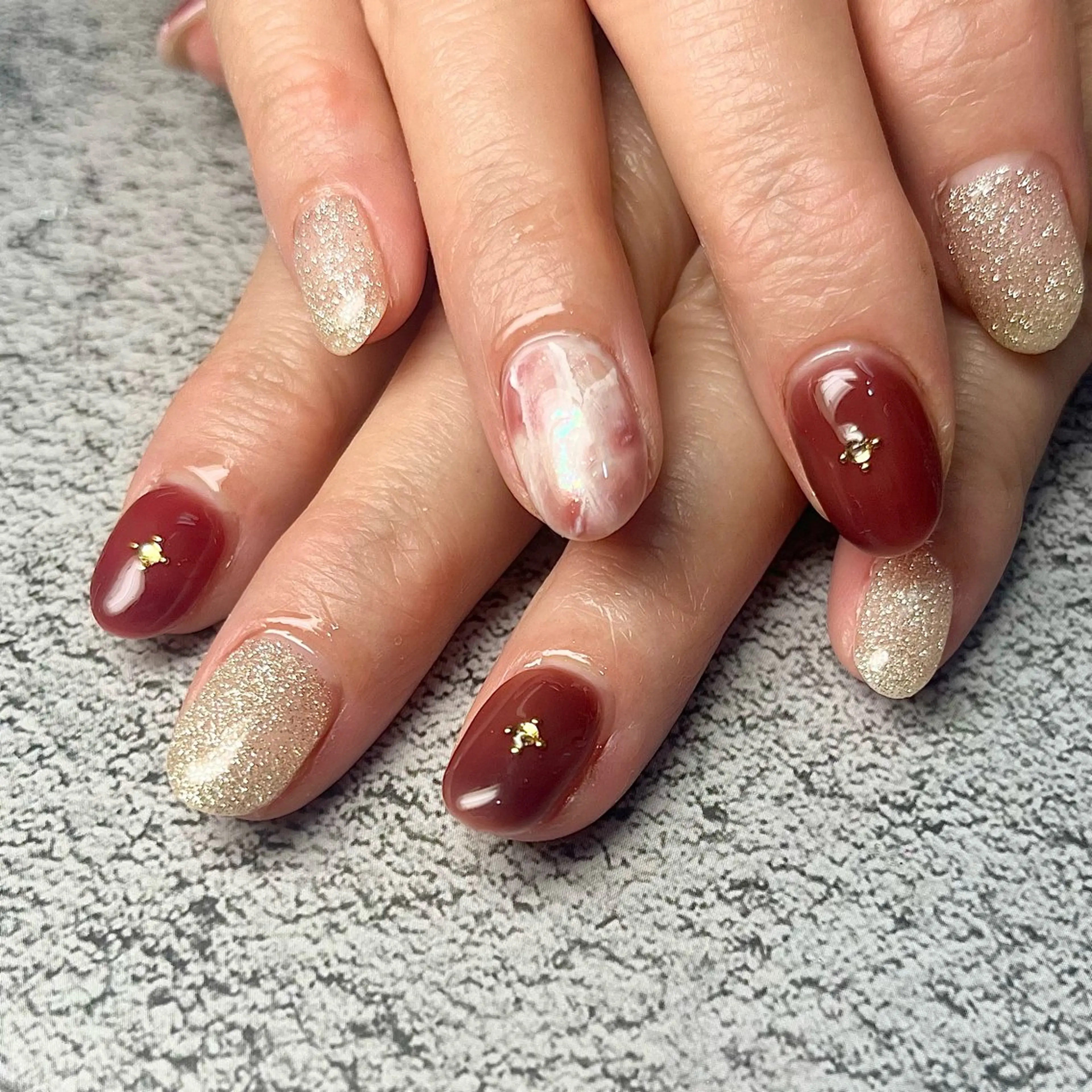 ネイル ハンドネイル Queen nail 北堀江 ASUKAのネイルデザイン