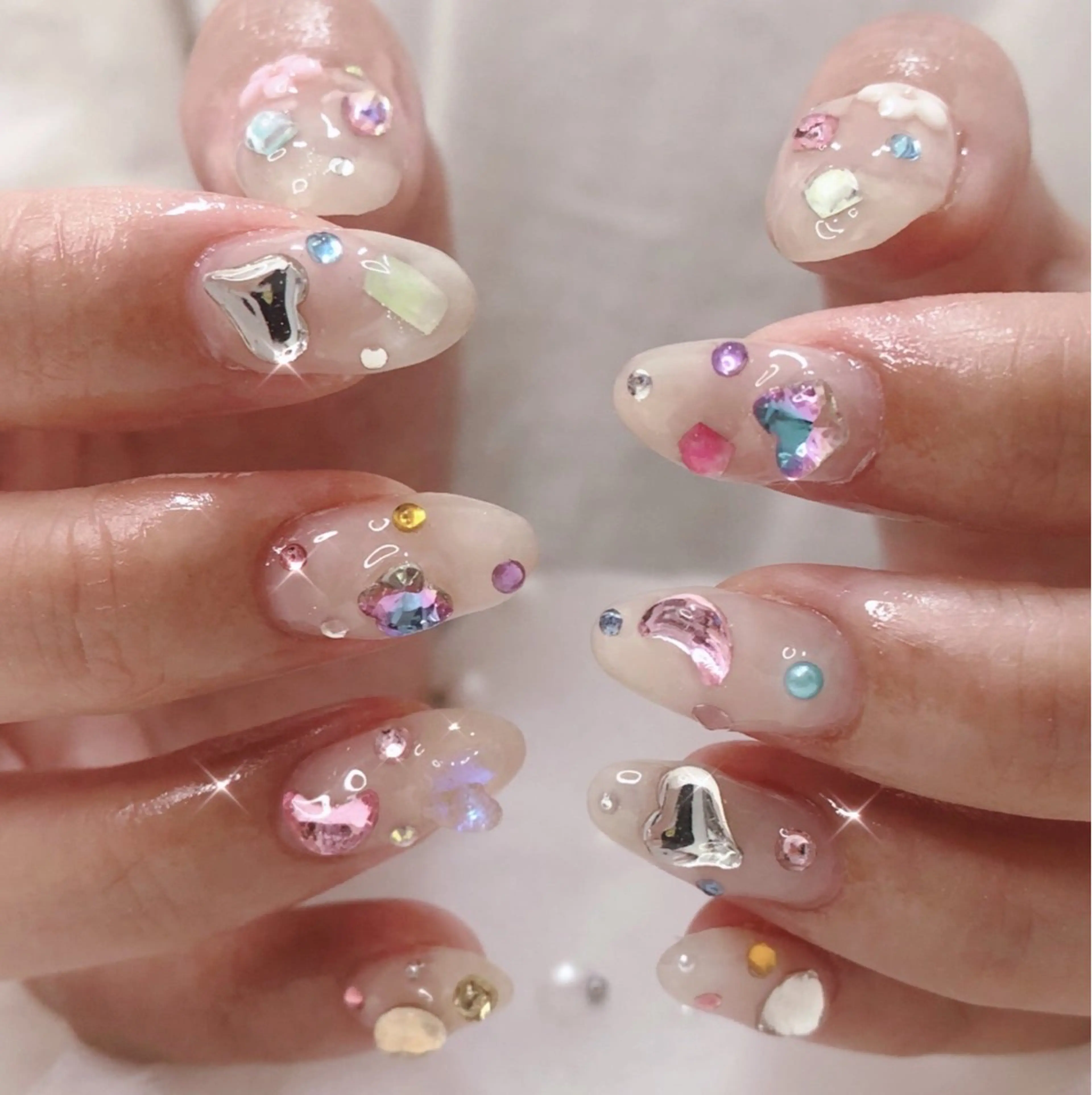 ネイル フットネイル フレンチネイル ジェルネイル ガラスフレンチ 韓国ネイル 大門浜松町 ネイルのネイルデザイン