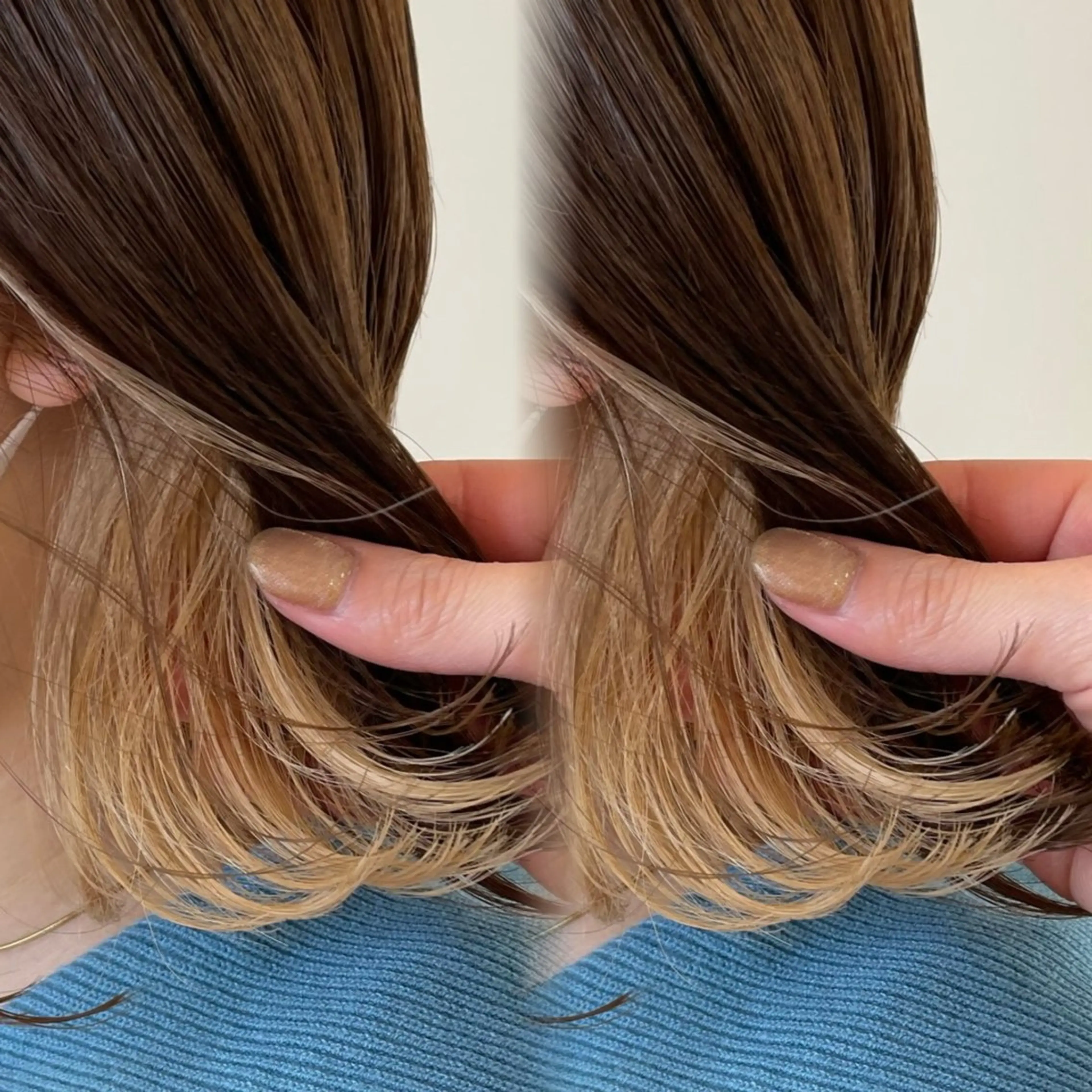 ミディアム カラー ヘアカラー ベージュ／スパ／ レイヤー／ゆいなのヘアスタイル