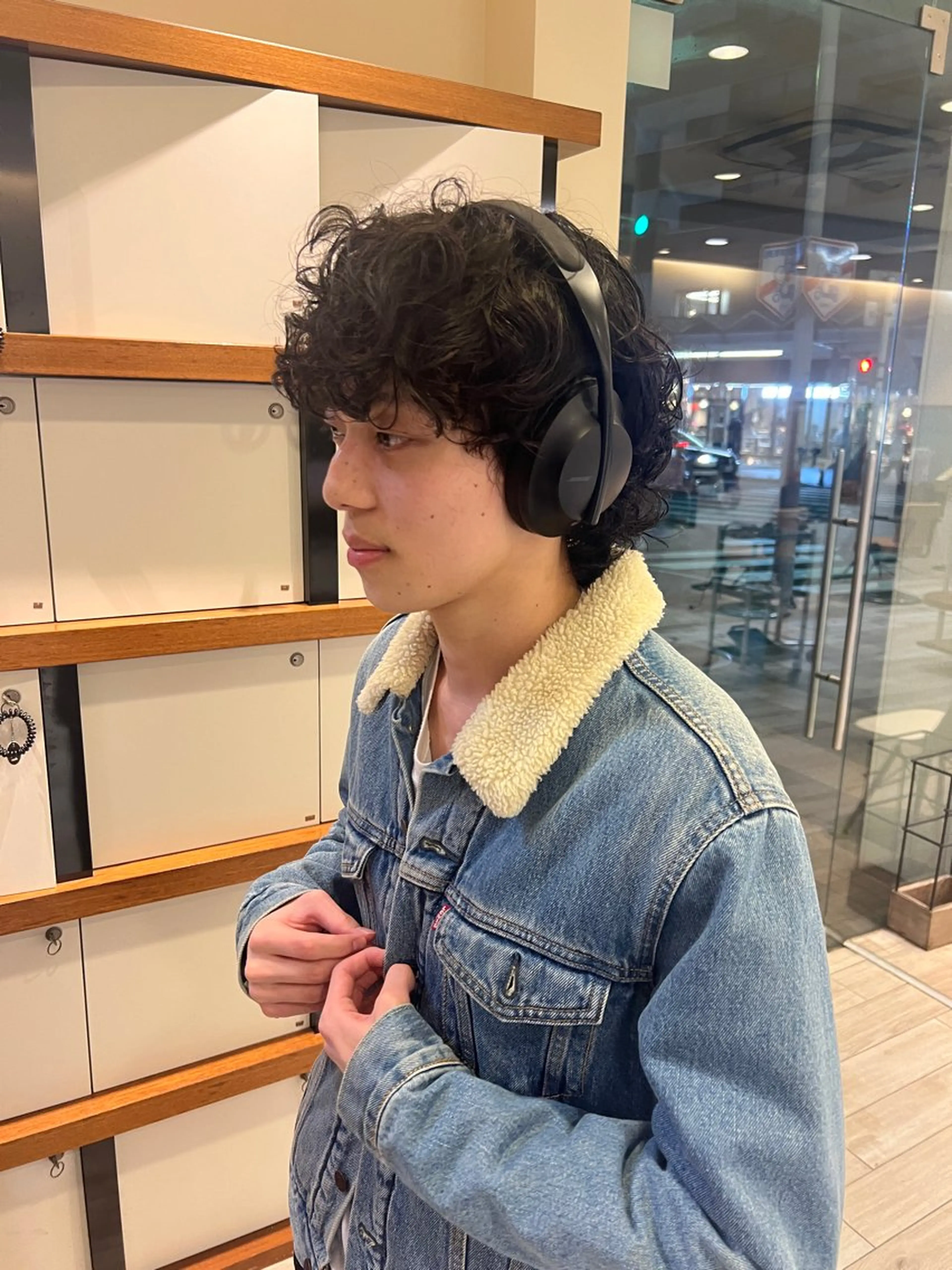 ミディアム パーマ メンズ カット パーマ タナカ マヤ/金沢八景のヘアスタイル