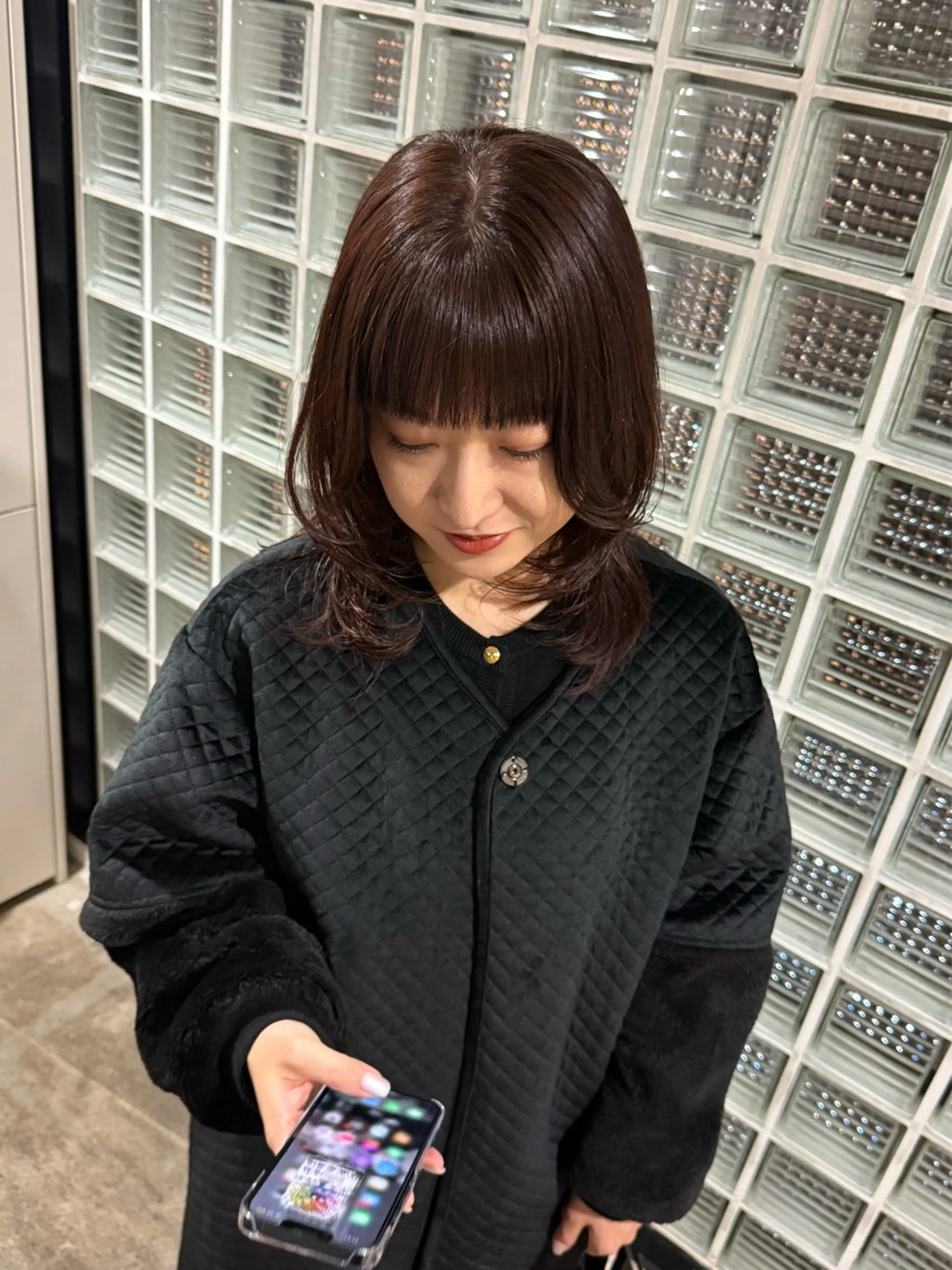 ミディアム カラー ブラウンカラー オレンジ オレンジブラウン レイヤーカット 🟡ひろの/ツヤ カラー/髪質改善🟡のヘアスタイル