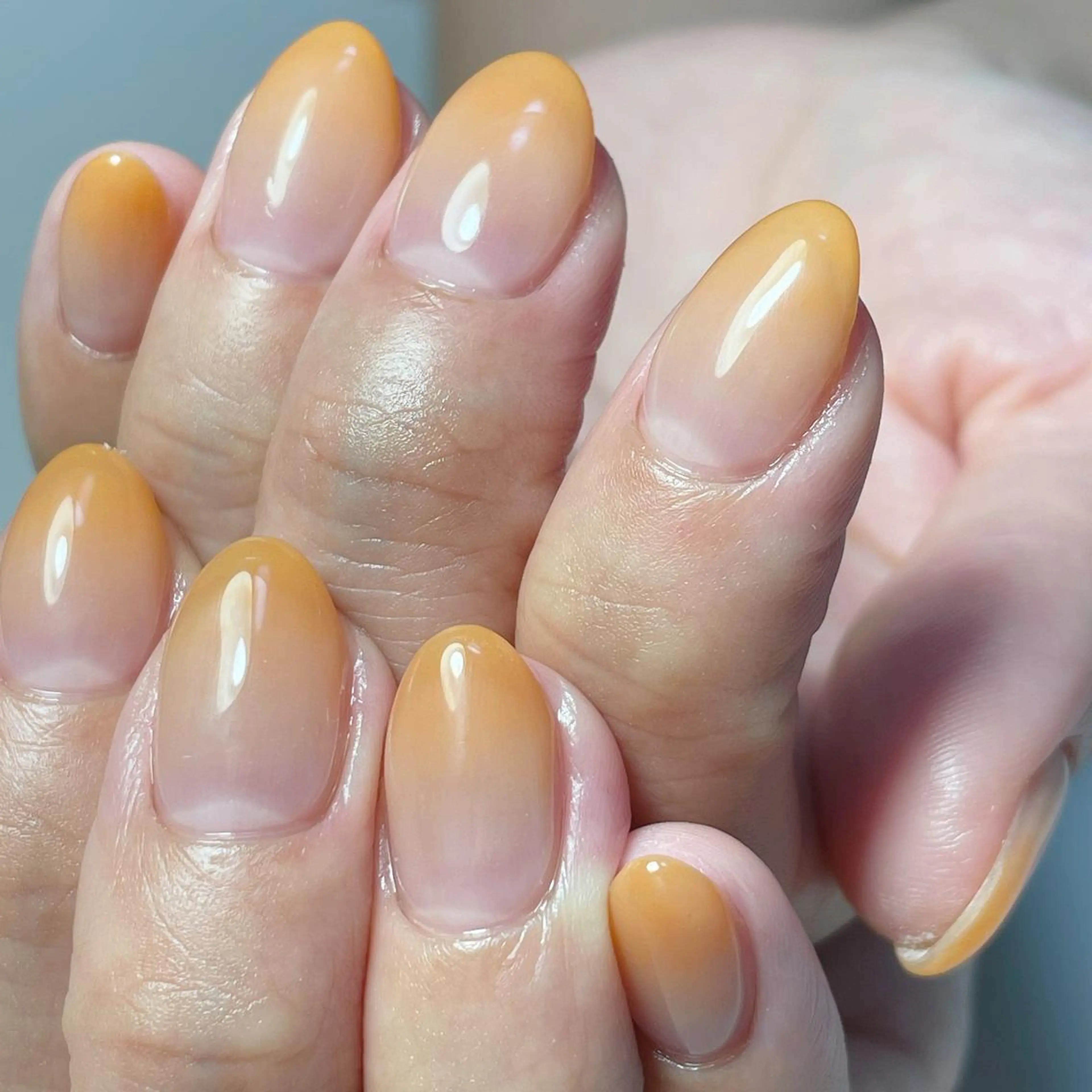 ネイル グラデーション オレンジ ハンドネイル kipinail 川﨑えりかのネイルデザイン