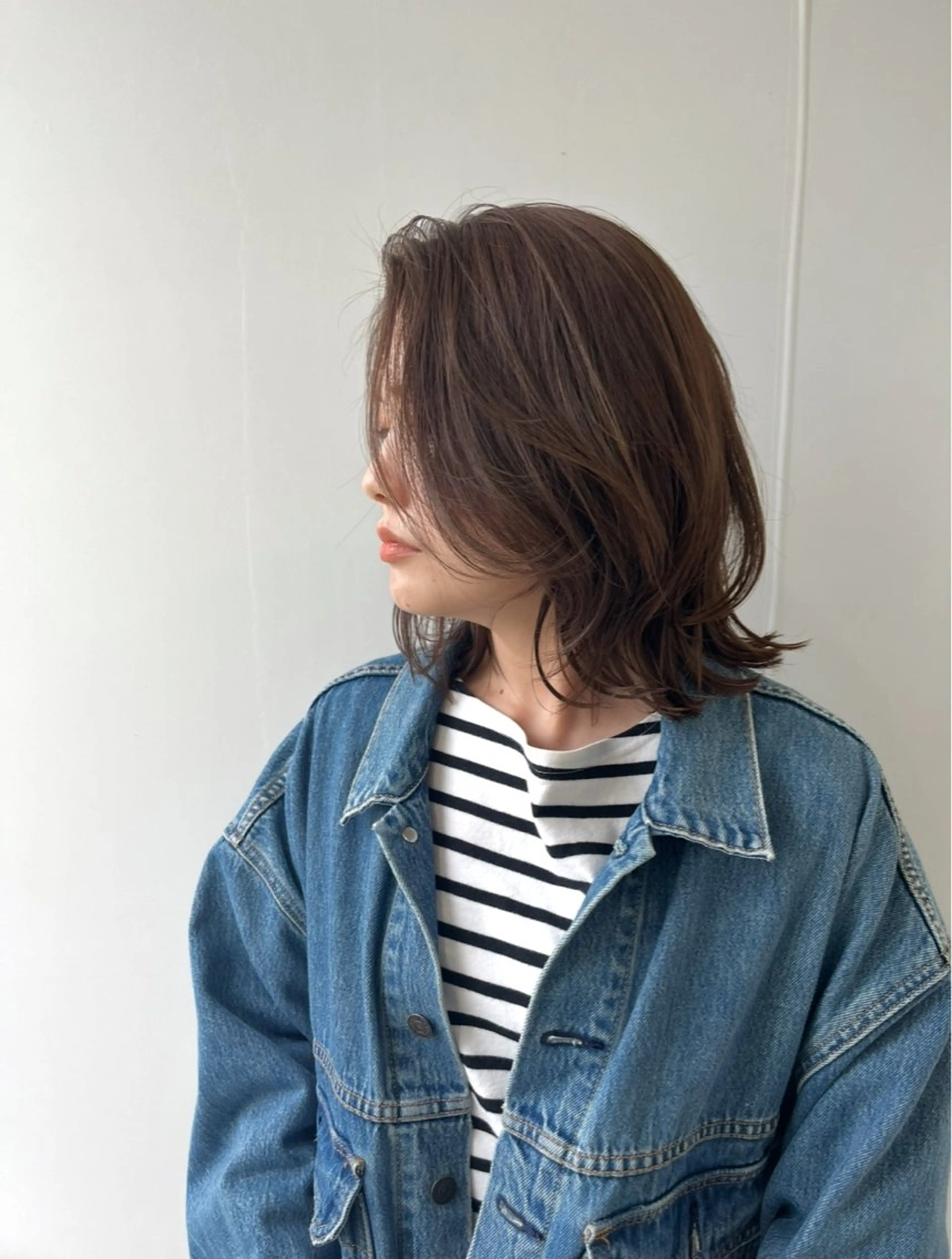 ミディアム カット ヘアカラー トリートメント 松本 茜のヘアスタイル