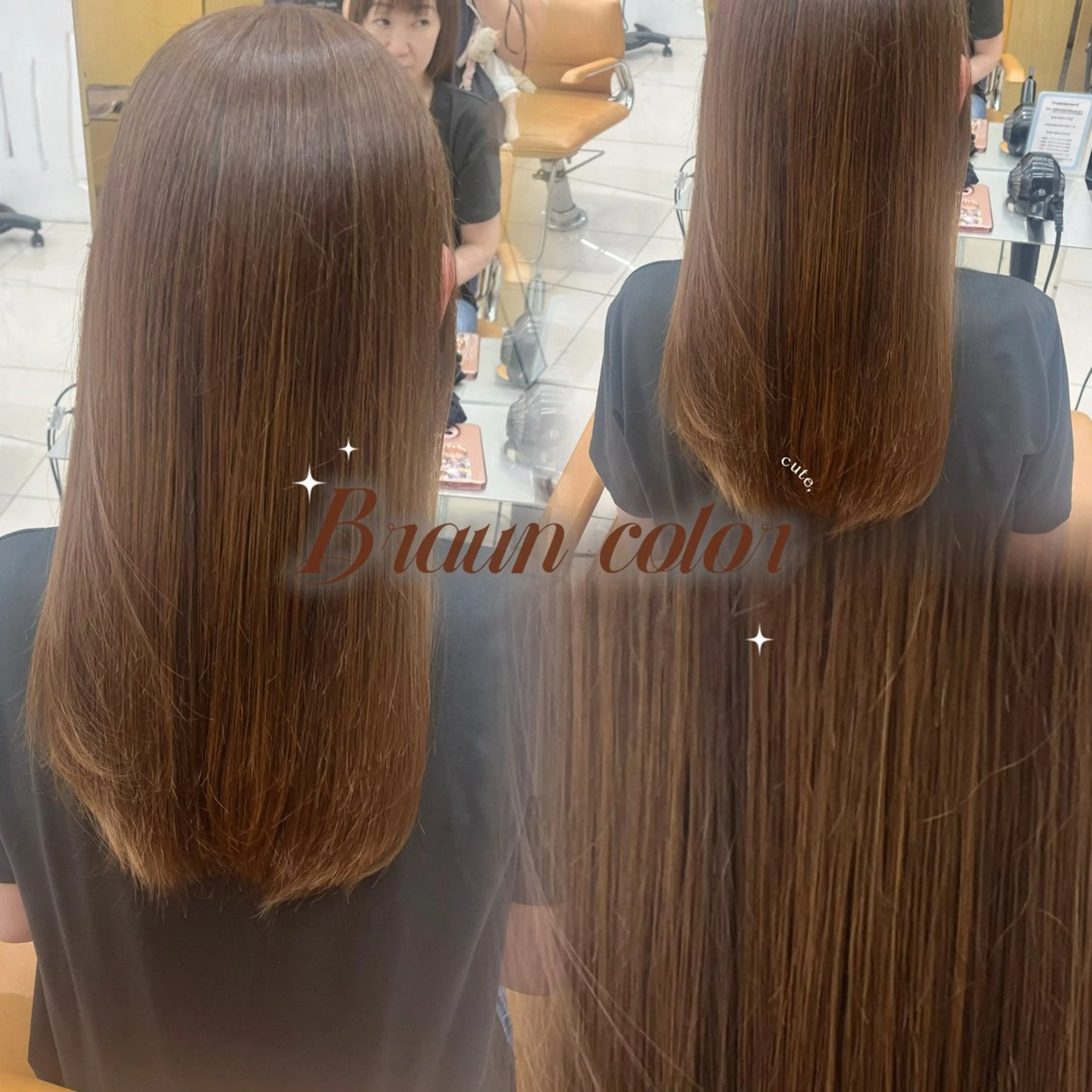 ミディアム ヘアカラー 縮毛矯正 💞絶対カワイイ保証 💞⌇﻿amlのマツエク・マツパデザイン