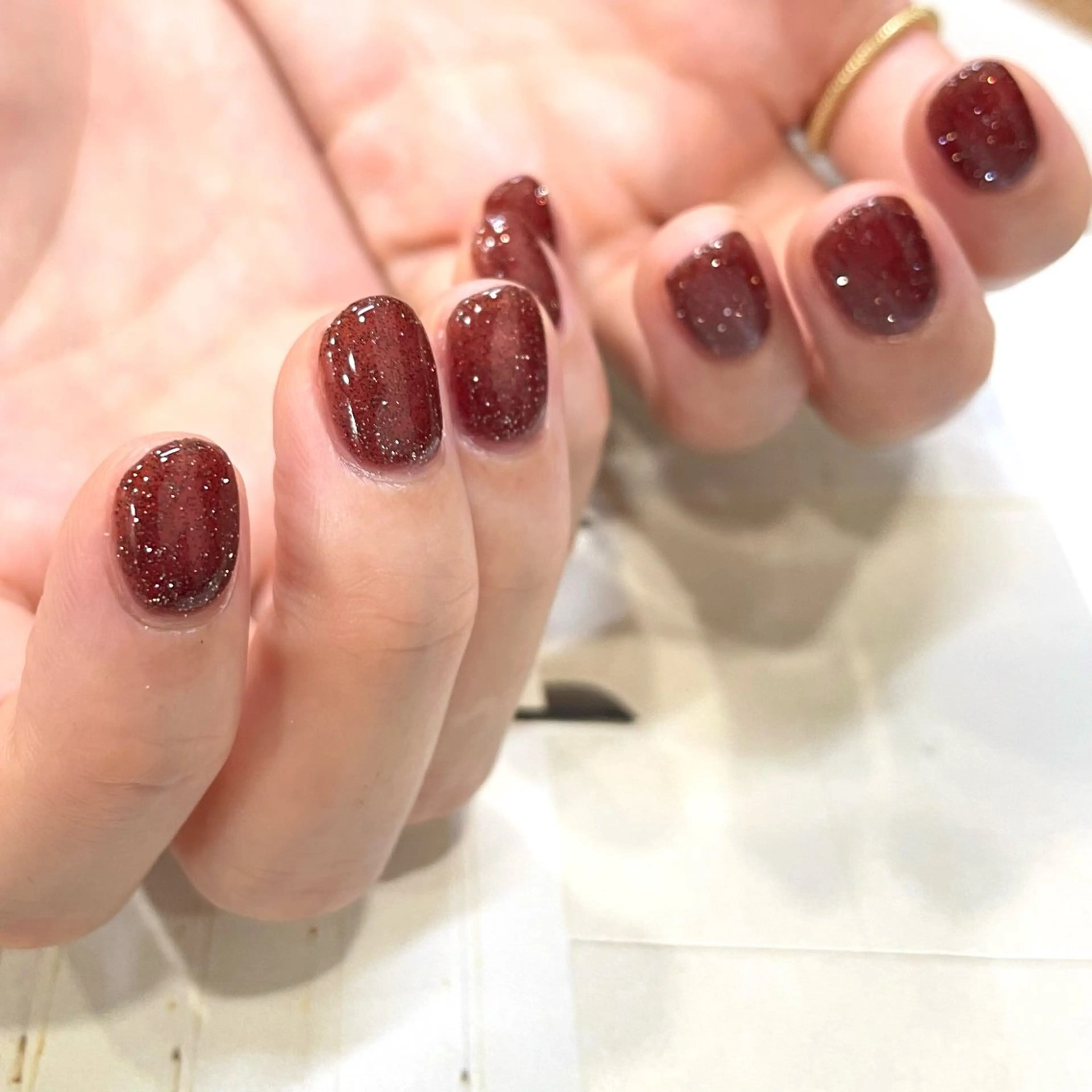 ネイル ブラウン ハンドネイル nailsalon amity🌿池田のネイルデザイン