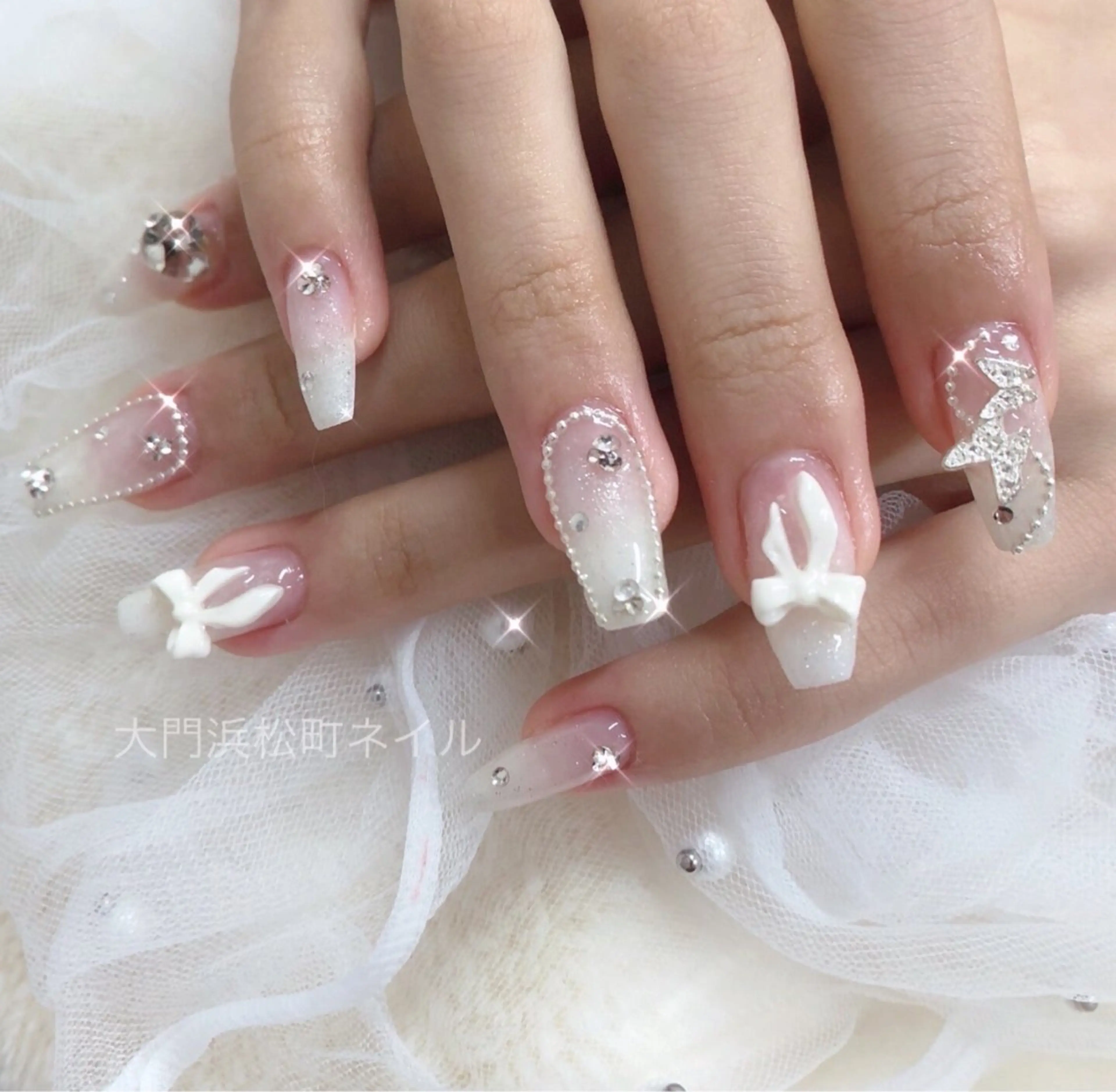 ネイル ボルドー フレンチネイル ガラスフレンチ マグネットネイル ミラーネイル ハンドネイル ハンドケア 大門浜松町 ネイルのネイルデザイン