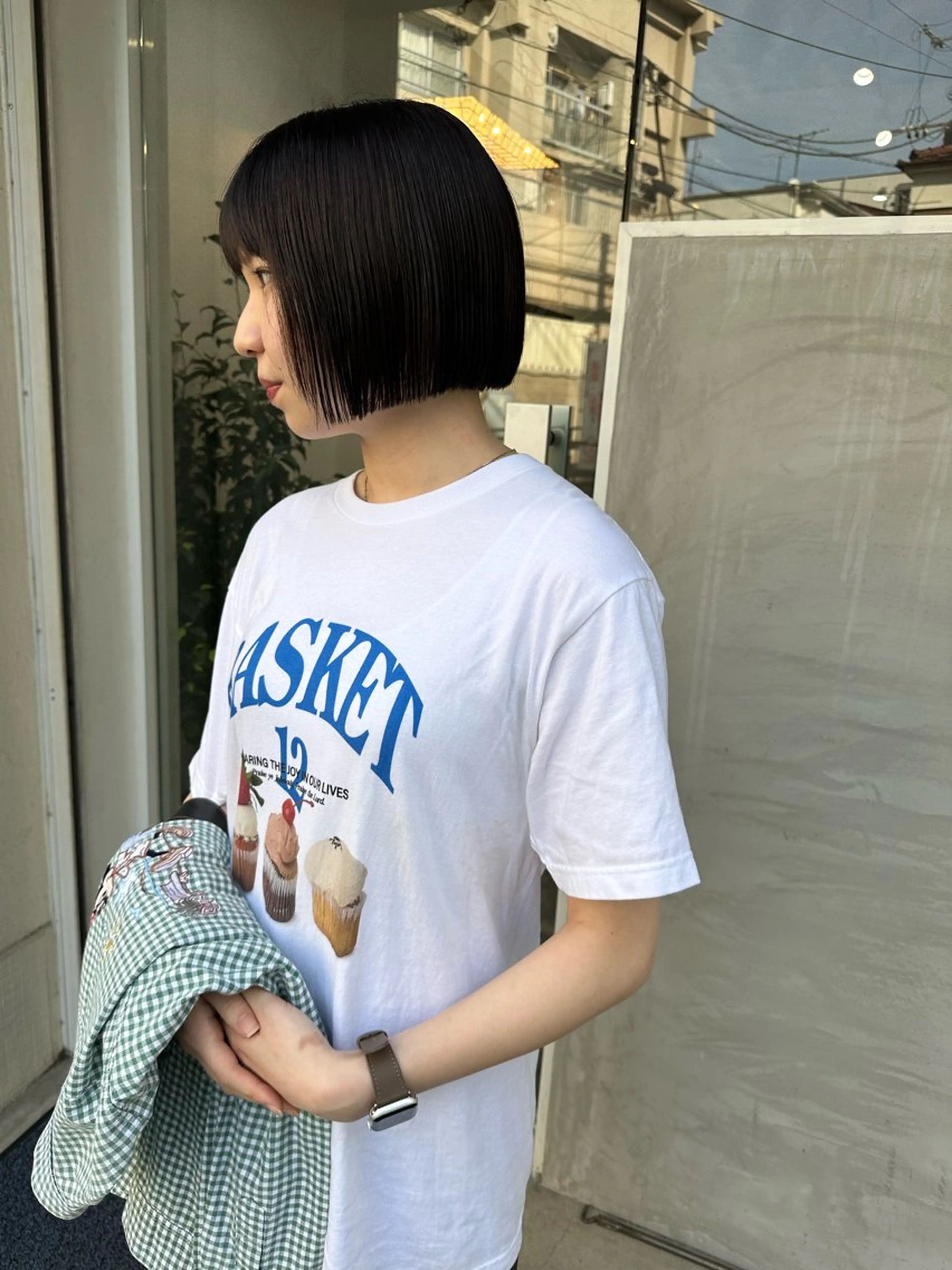 ショート カラー 黒髪 ブルーカラー ブルーブラック ボブ カット ヘアカラー トリートメント パーマ/透明感カラー /ボブ/吉田一生のヘアスタイル