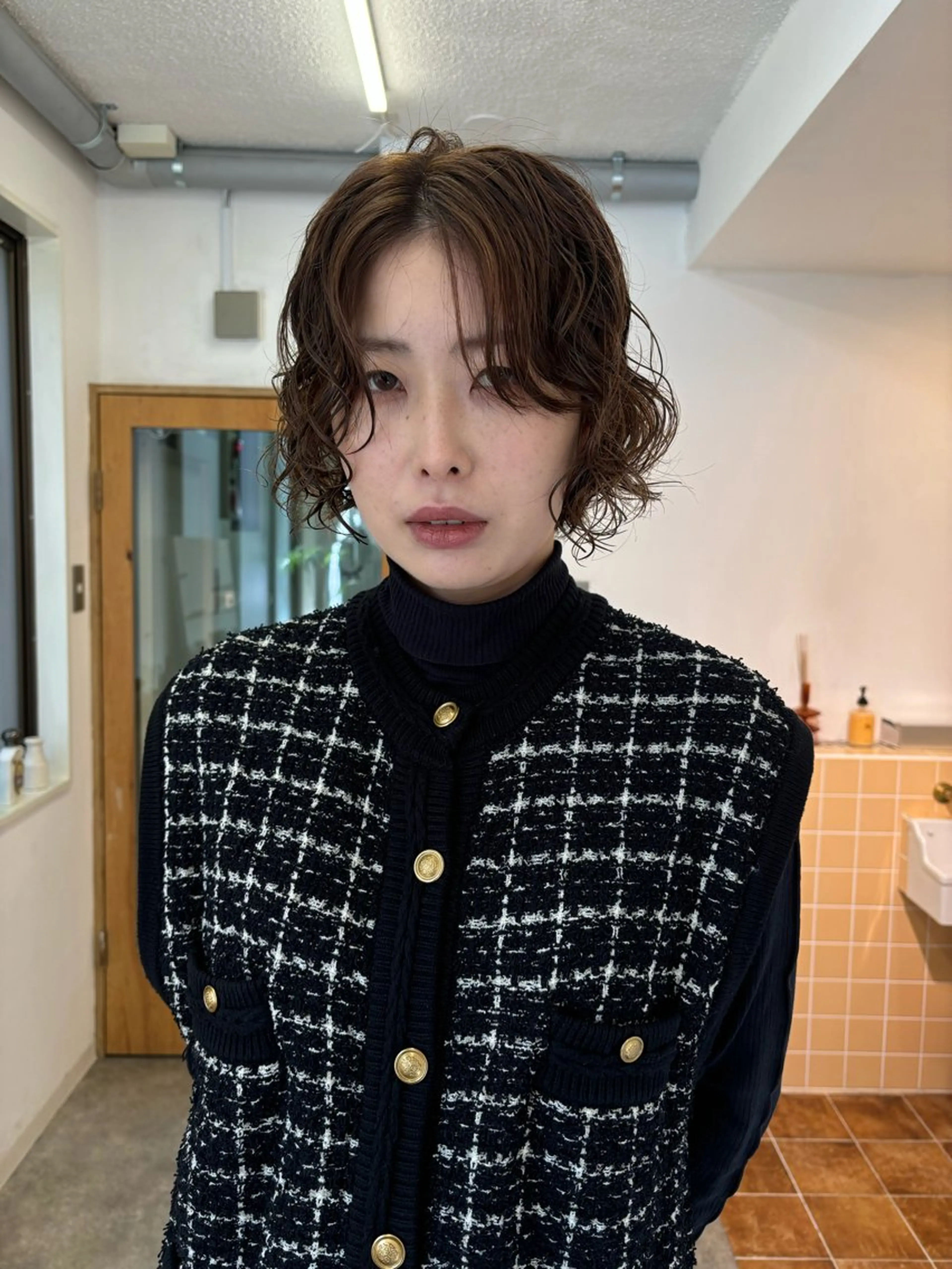 ミディアム カラー パーマ カット パーマ sakura🌸 レイヤー/韓国ヘアのヘアスタイル