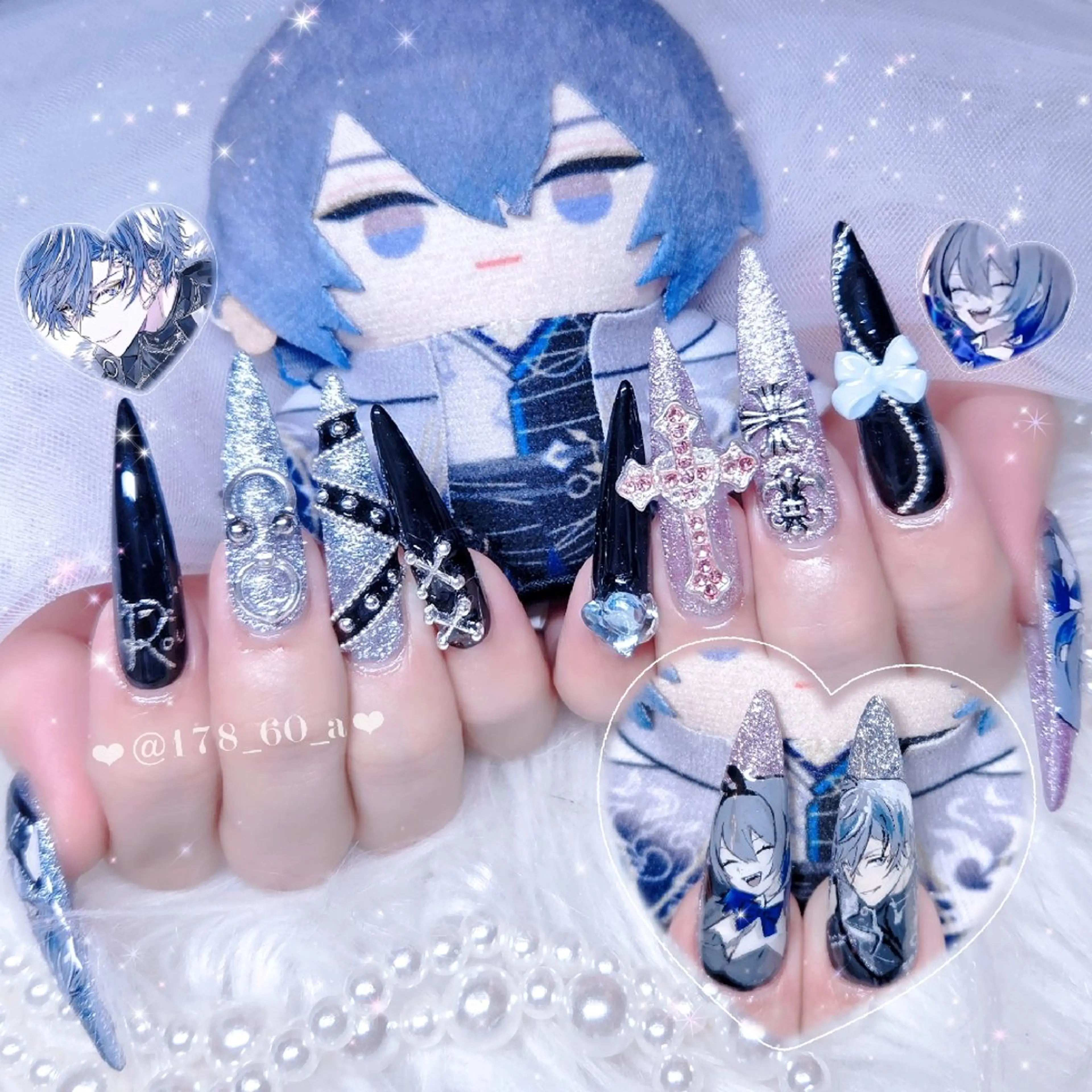 ネイル ラメ(グリッター) スカルプネイル ハンドネイル HAPPINAS れん┊痛ネイル&3Dのネイルデザイン