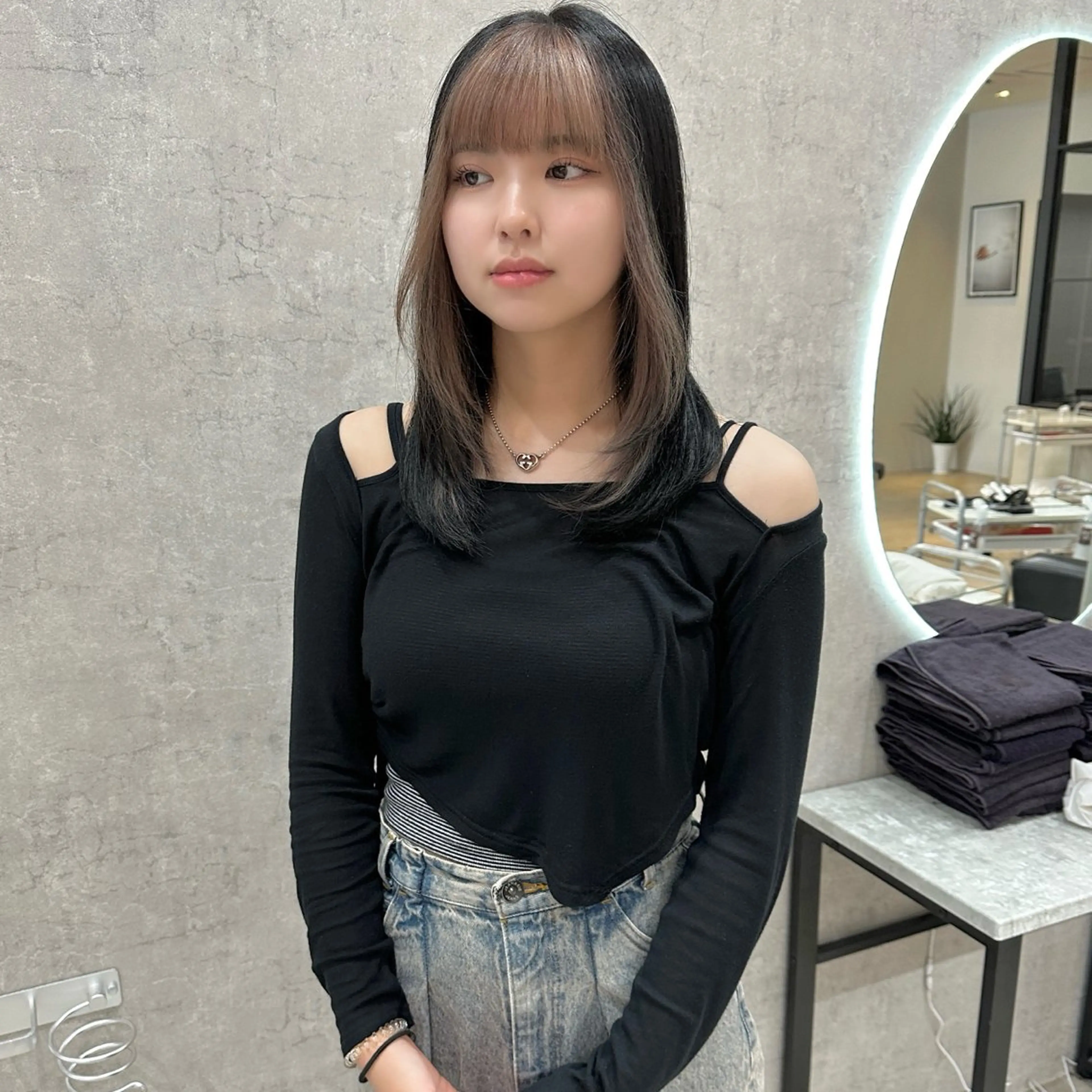 ミディアム カラー はちすか るかのヘアスタイル