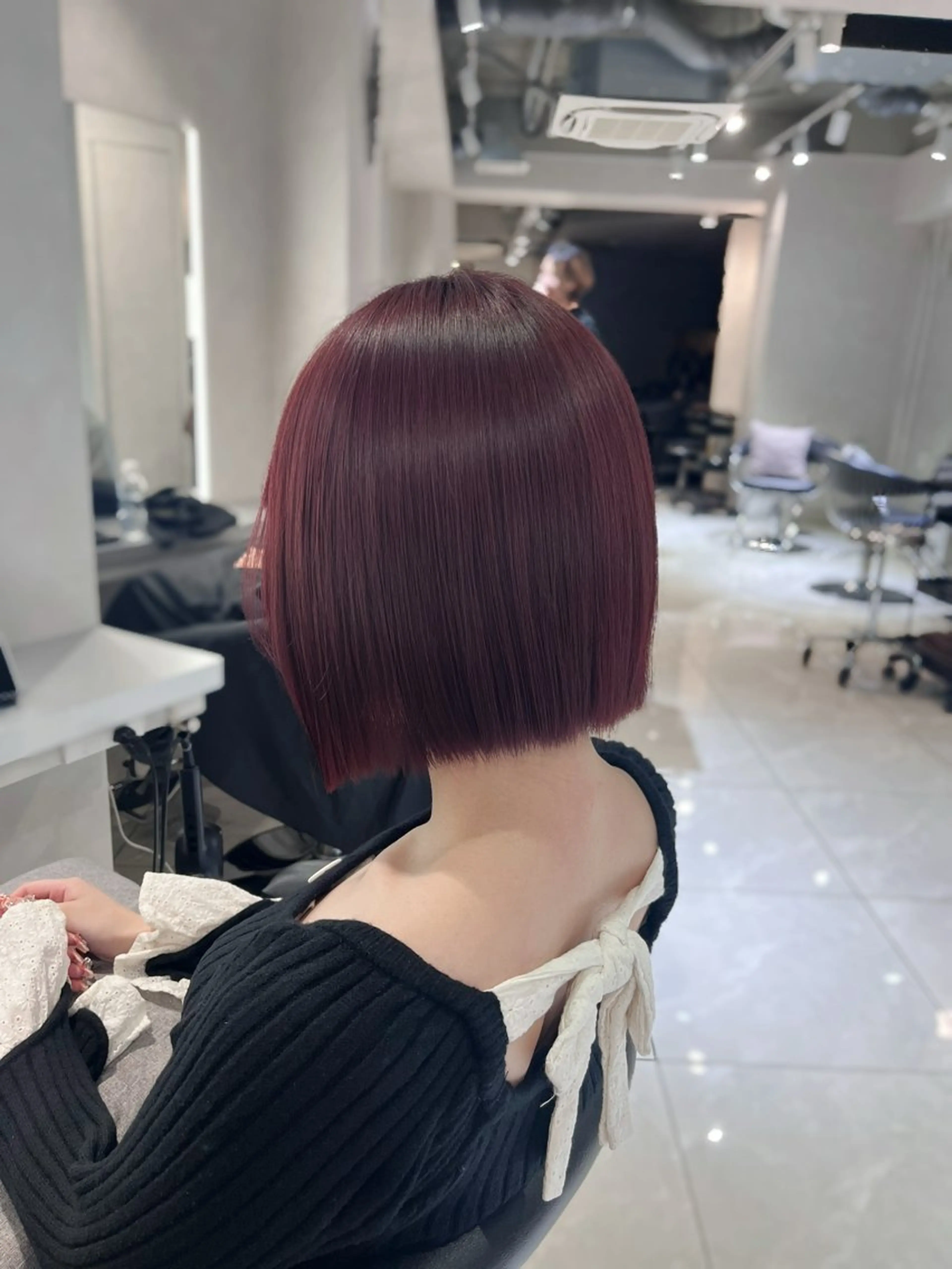 ショート 切りっぱなしボブ ボブ 韓国レイヤー×モテ髪 /MITSUKI🤍のヘアスタイル