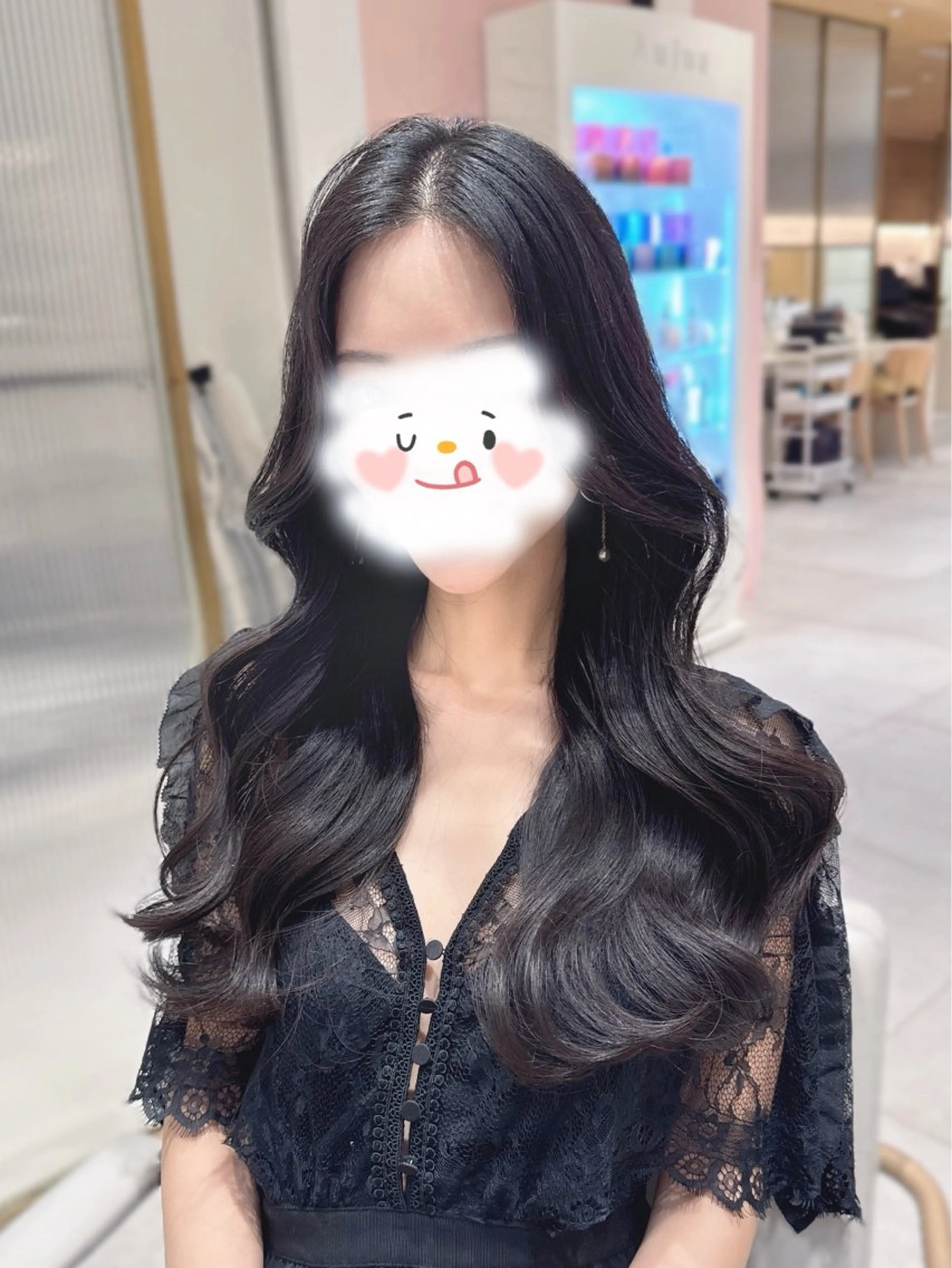 ロング カラー カット ヘアカラー トリートメント ヘッドスパ ヘアセット 韓国ヘア/レイヤー/ 顔まわり/りょーとのヘアスタイル