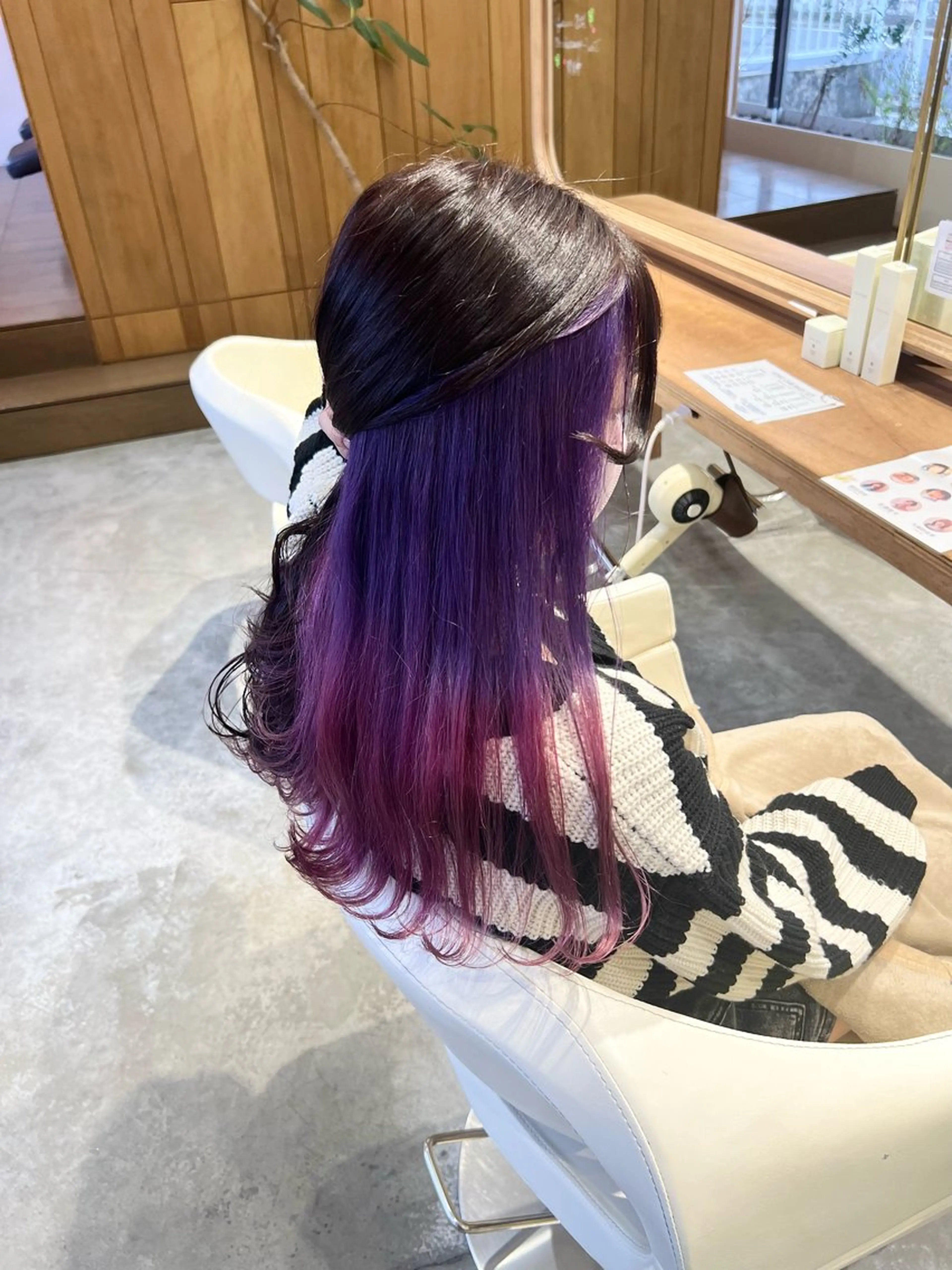 ロング カラー ピンクカラー パープルカラー カット ヘアカラー フラム所属・WATANABE MISAKIのヘアスタイル