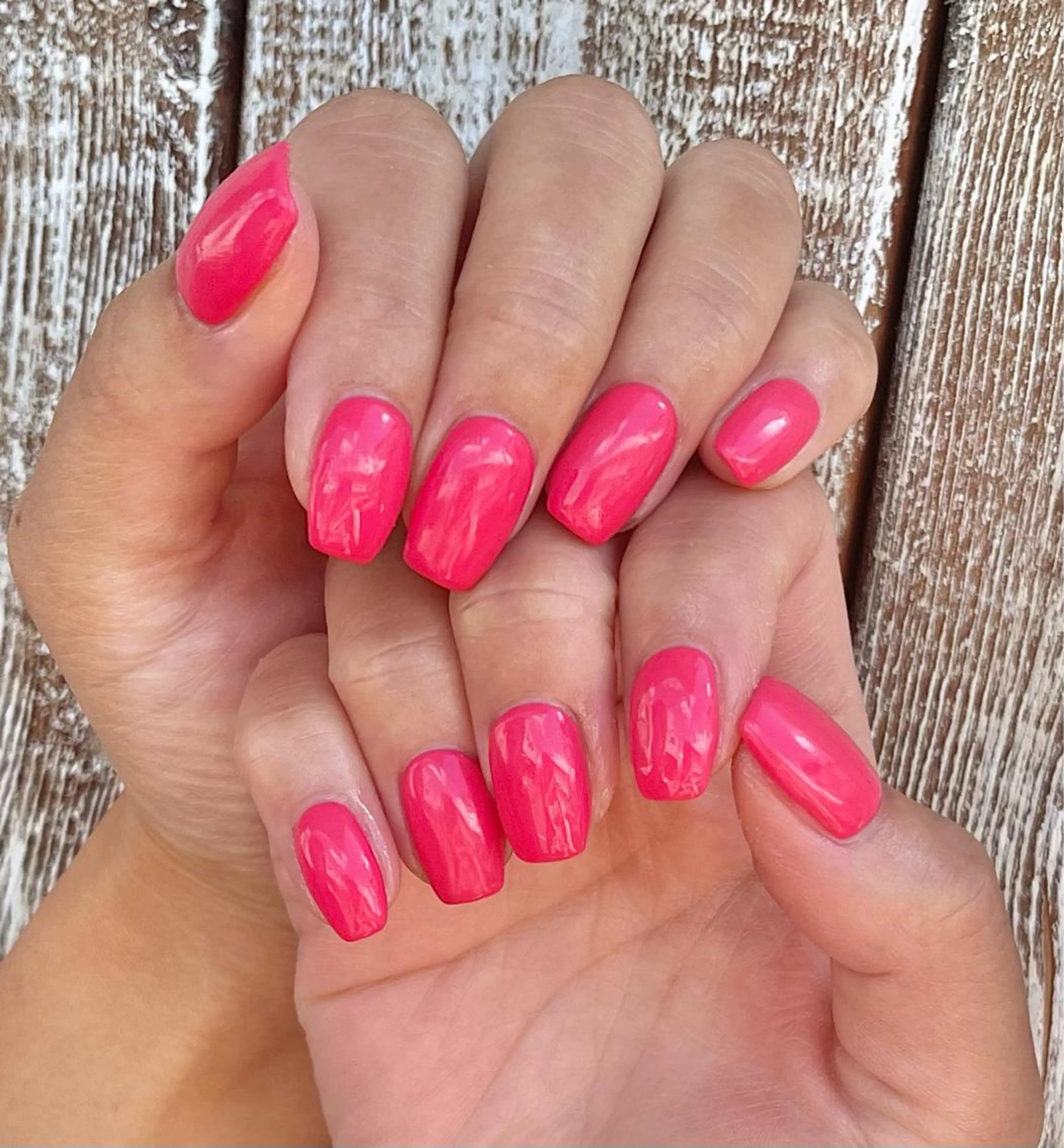 ネイル ワンカラーネイル ピンク スクエアネイル ハンドネイル para ☀︎ sol by BECK所属・Para Sol nail　Maoのネイルデザイン