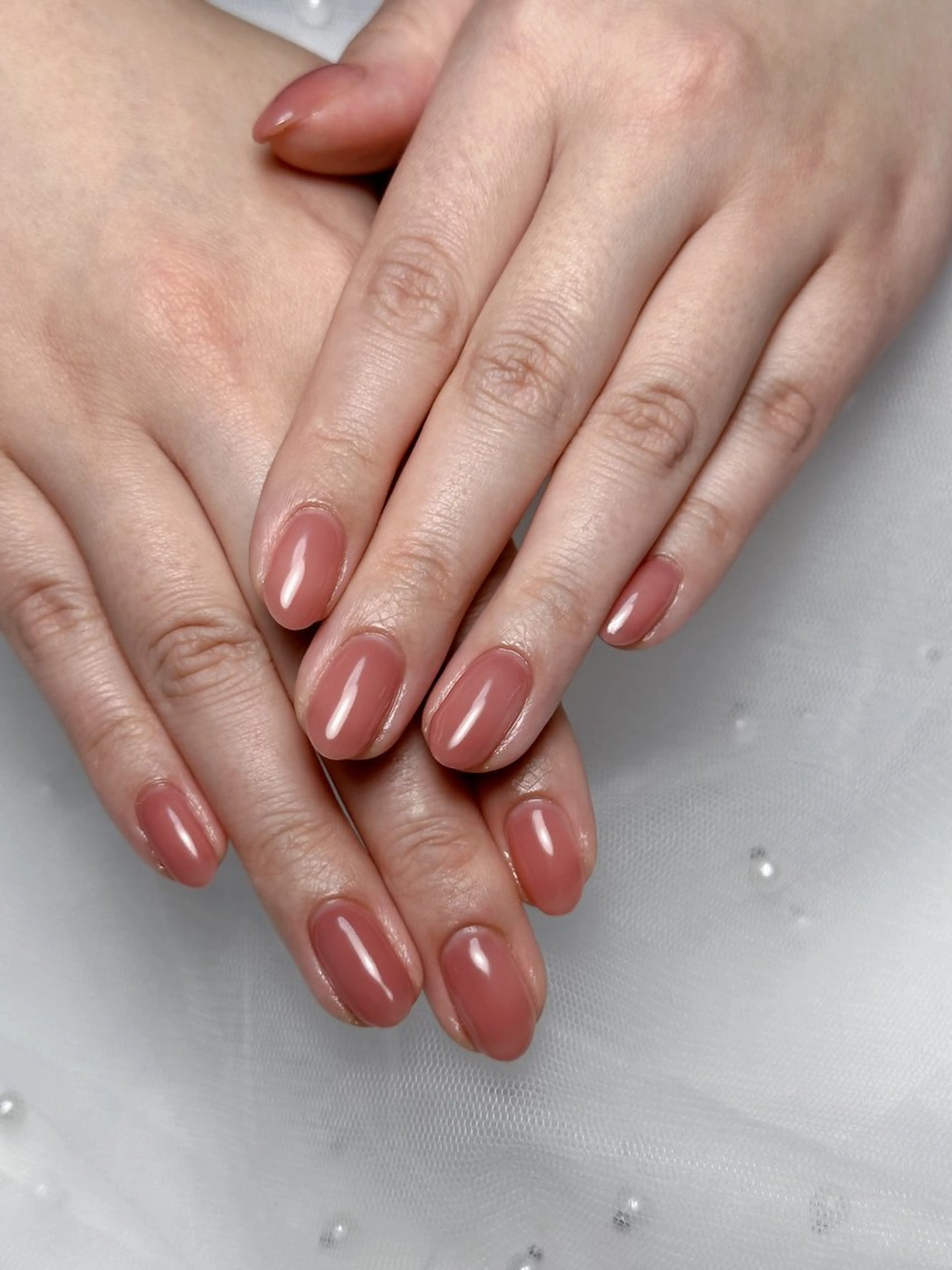 ネイル ニュアンスネイル オフィスネイル ワンカラーネイル ピンク ぷっくりネイル ハンドネイル Mnail _KKのネイルデザイン