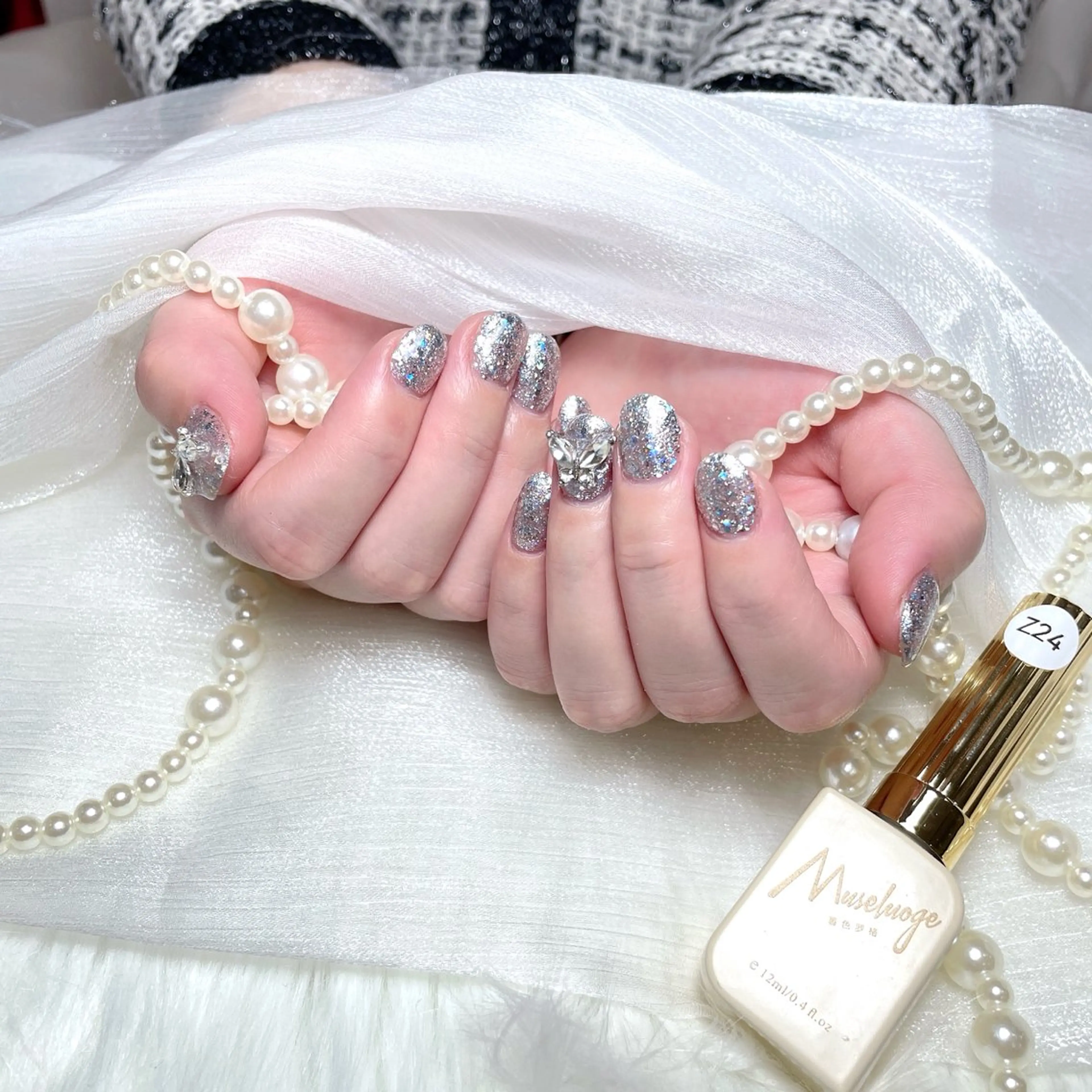 ネイル キラキラネイル ラメ(グリッター) ワンカラーネイル M2 beauty Hoshinaのネイルデザイン