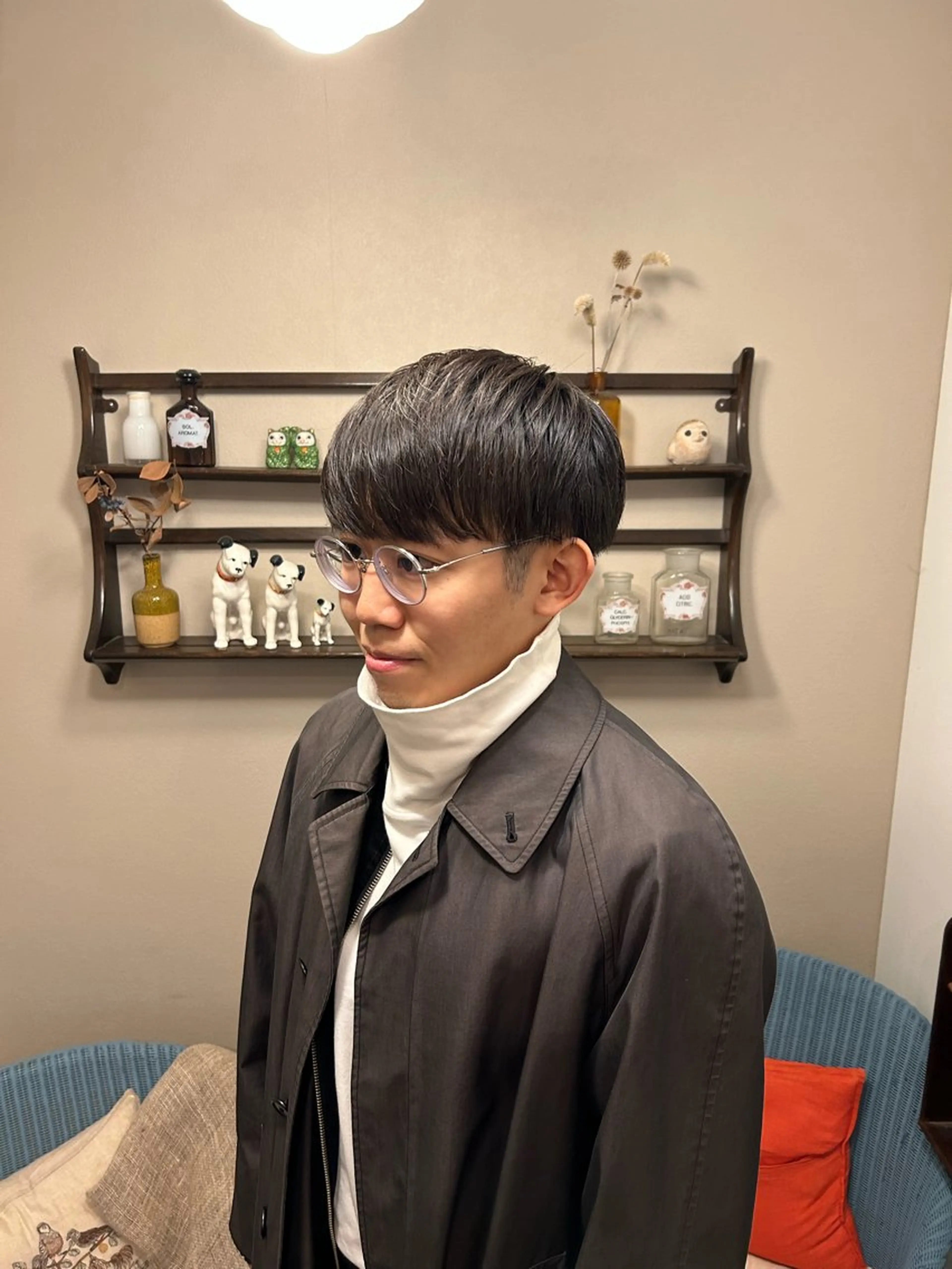 ショート メンズ マッシュ 刈り上げ Masaki ブリーチカラーのヘアスタイル