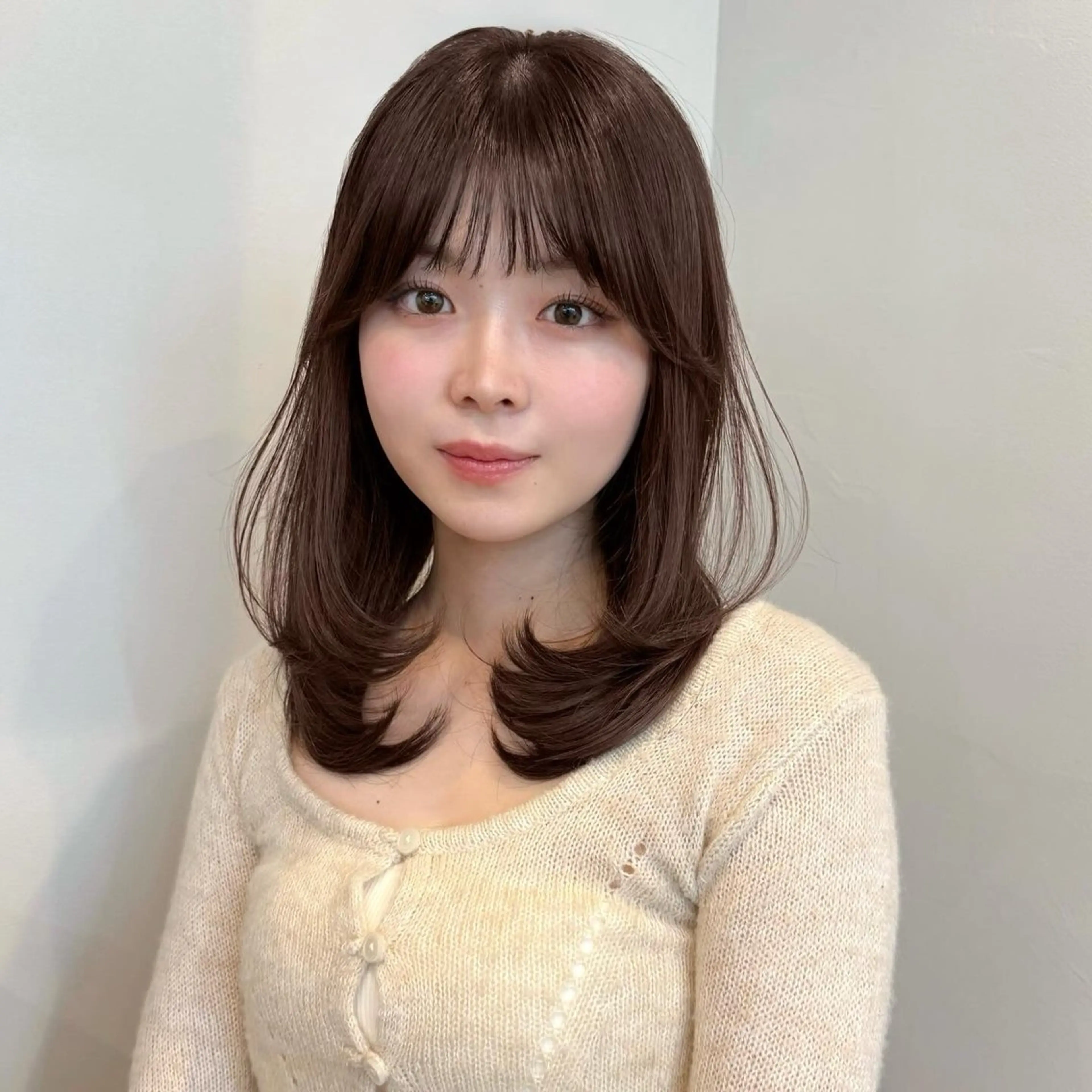 ミディアム カラー レイヤーカット 小顔カット カット ヘアカラー トリートメント レイヤー/艶カラー /sora🌙✨️のヘアスタイル