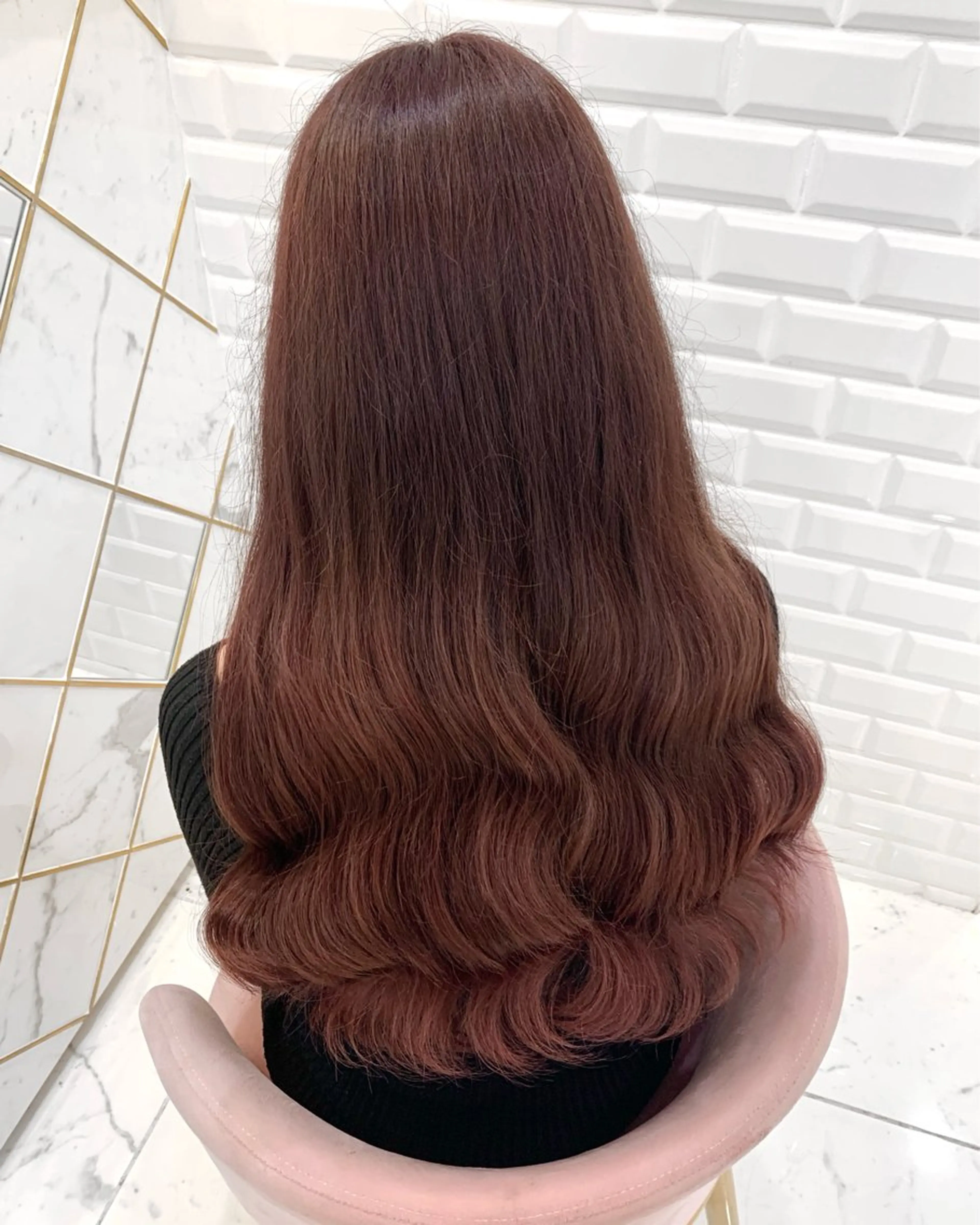 カラー ブラウンカラー ピンクカラー 松村 知佳のヘアスタイル