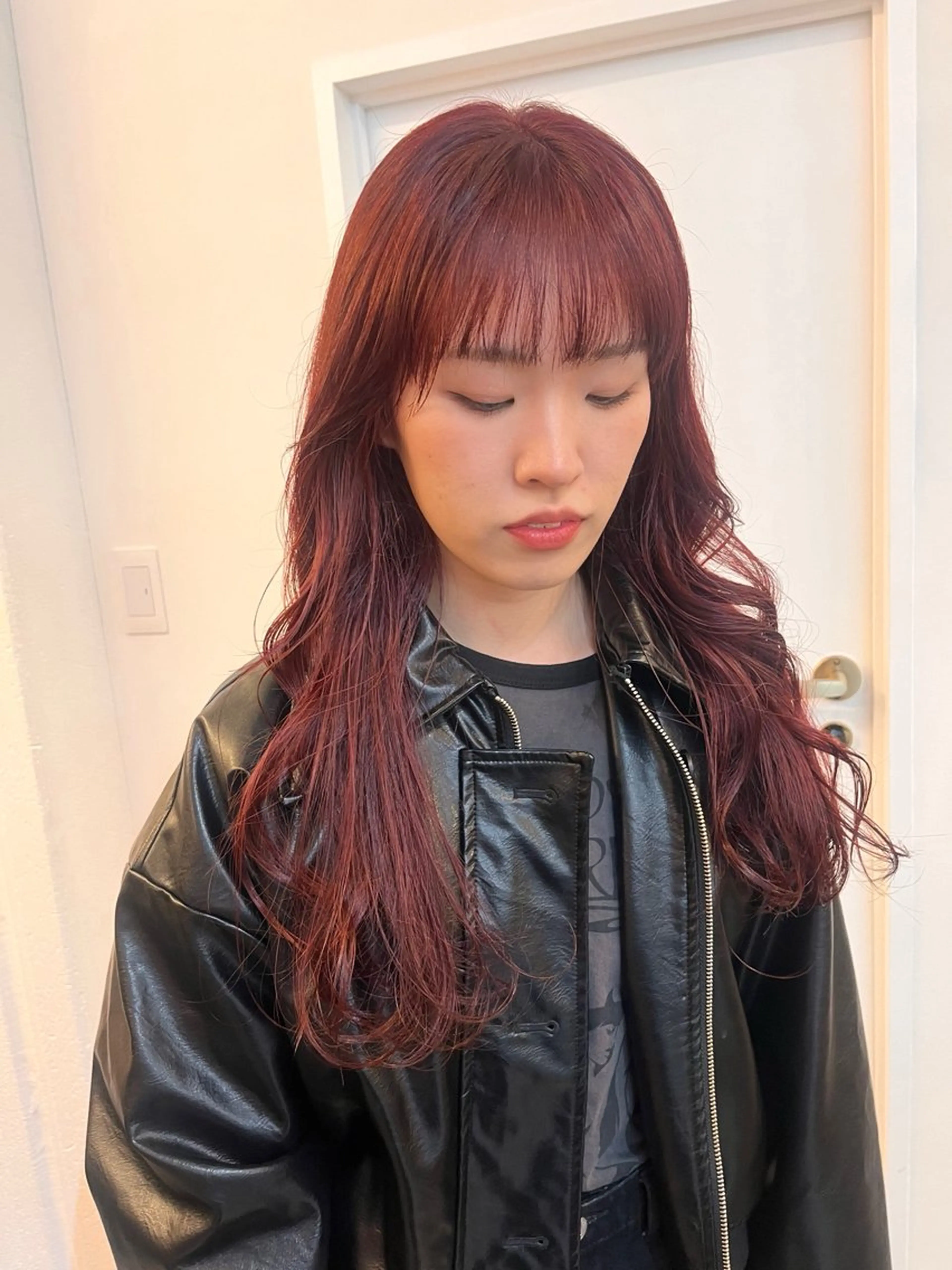 ロング カラー 黒髪 ブリーチ ダブルカラー ブリーチなしカラー 卒業式のヘアスタイル ヘアカラー レイヤーカット/韓国 ヘア/ honokaのヘアスタイル