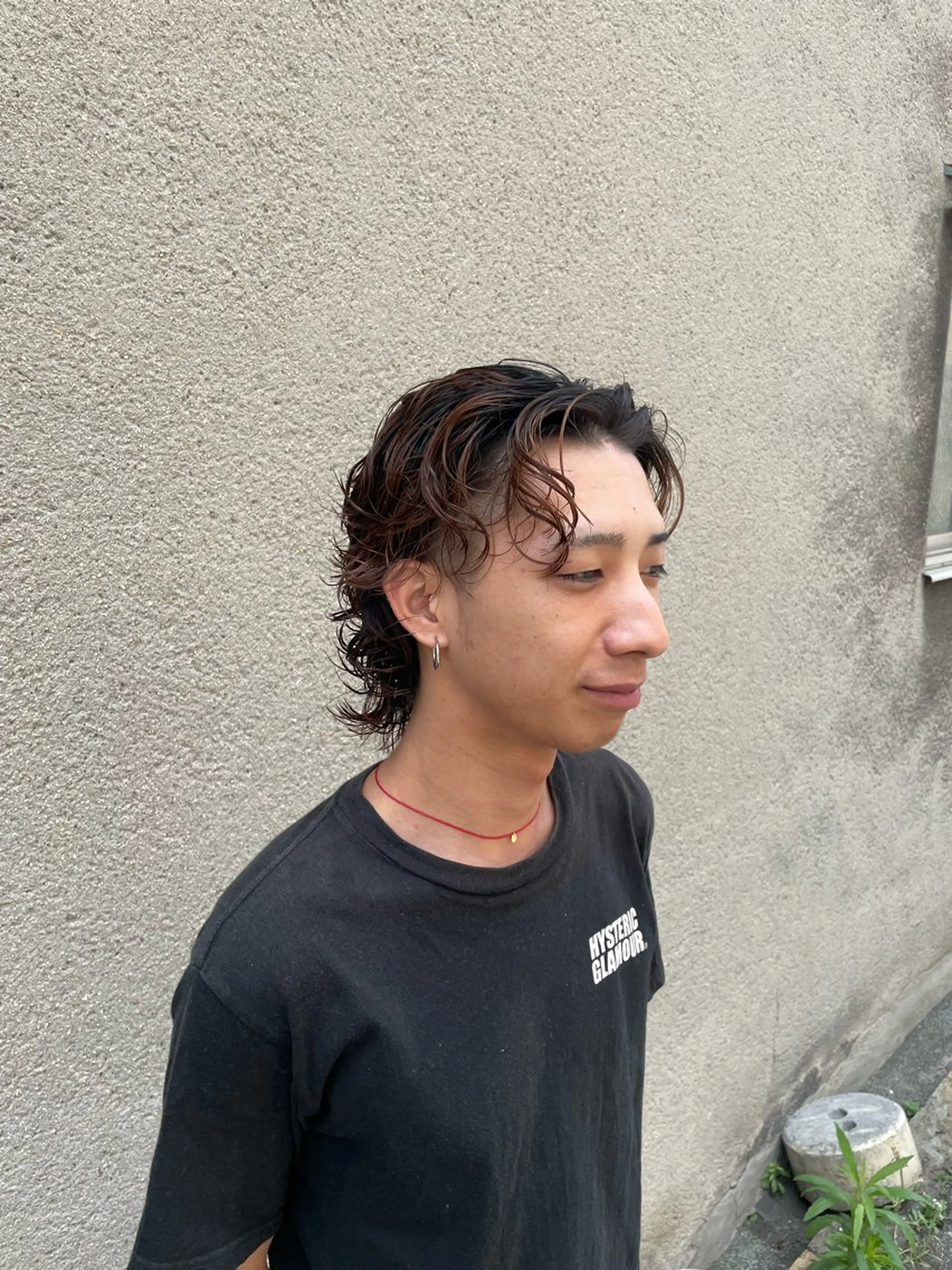 パーマ メンズ メンズパーマ 慎太朗/パーマ/ボブ /センターパートのヘアスタイル