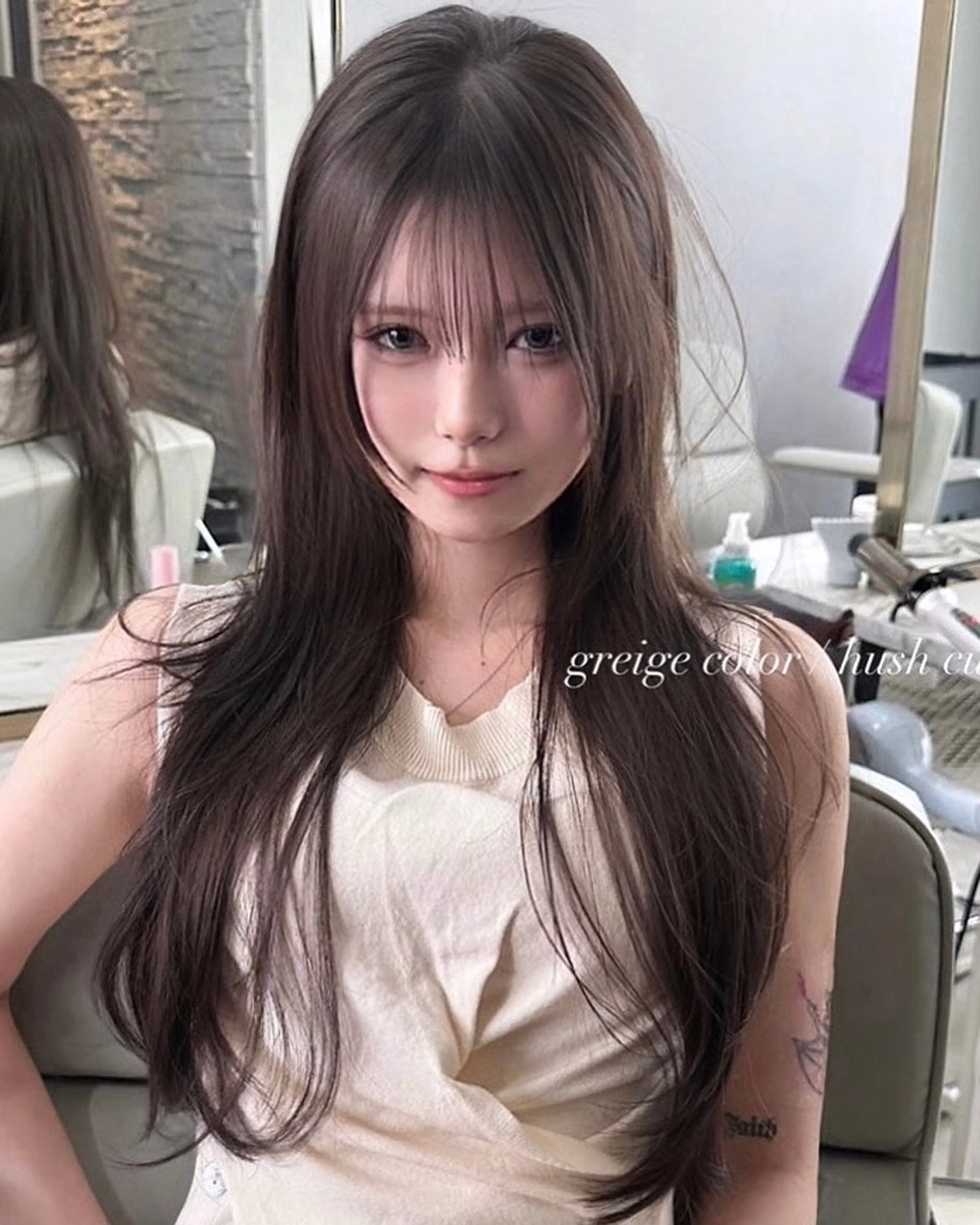 ロング カラー ヘアアレンジ カット ヘアカラー トリートメント ヘアセット 🫧🇰🇷韓国ヘア レイヤー🐺Yutaのヘアスタイル