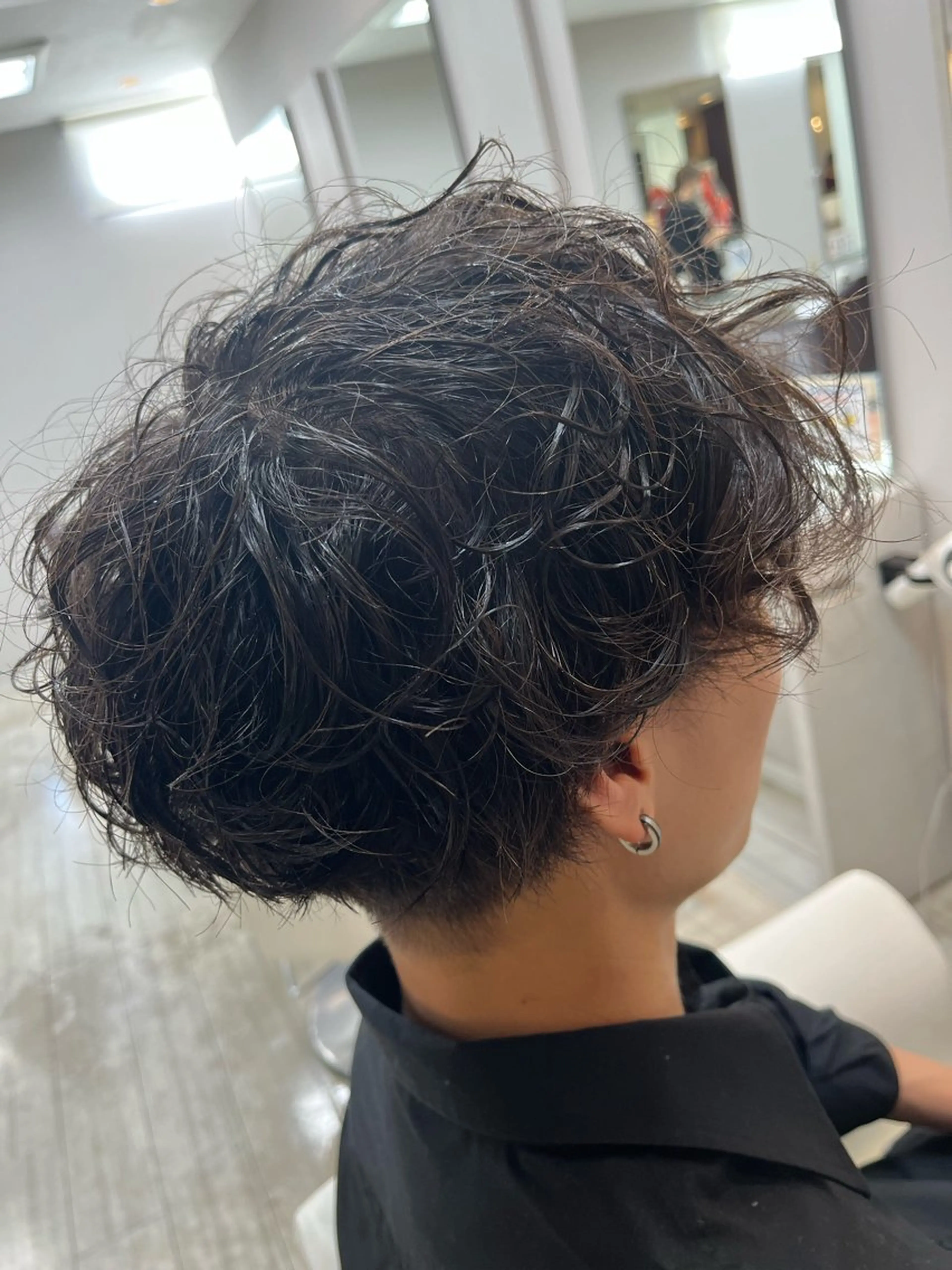 ショート パーマ メンズ 奥野 理香子のヘアスタイル