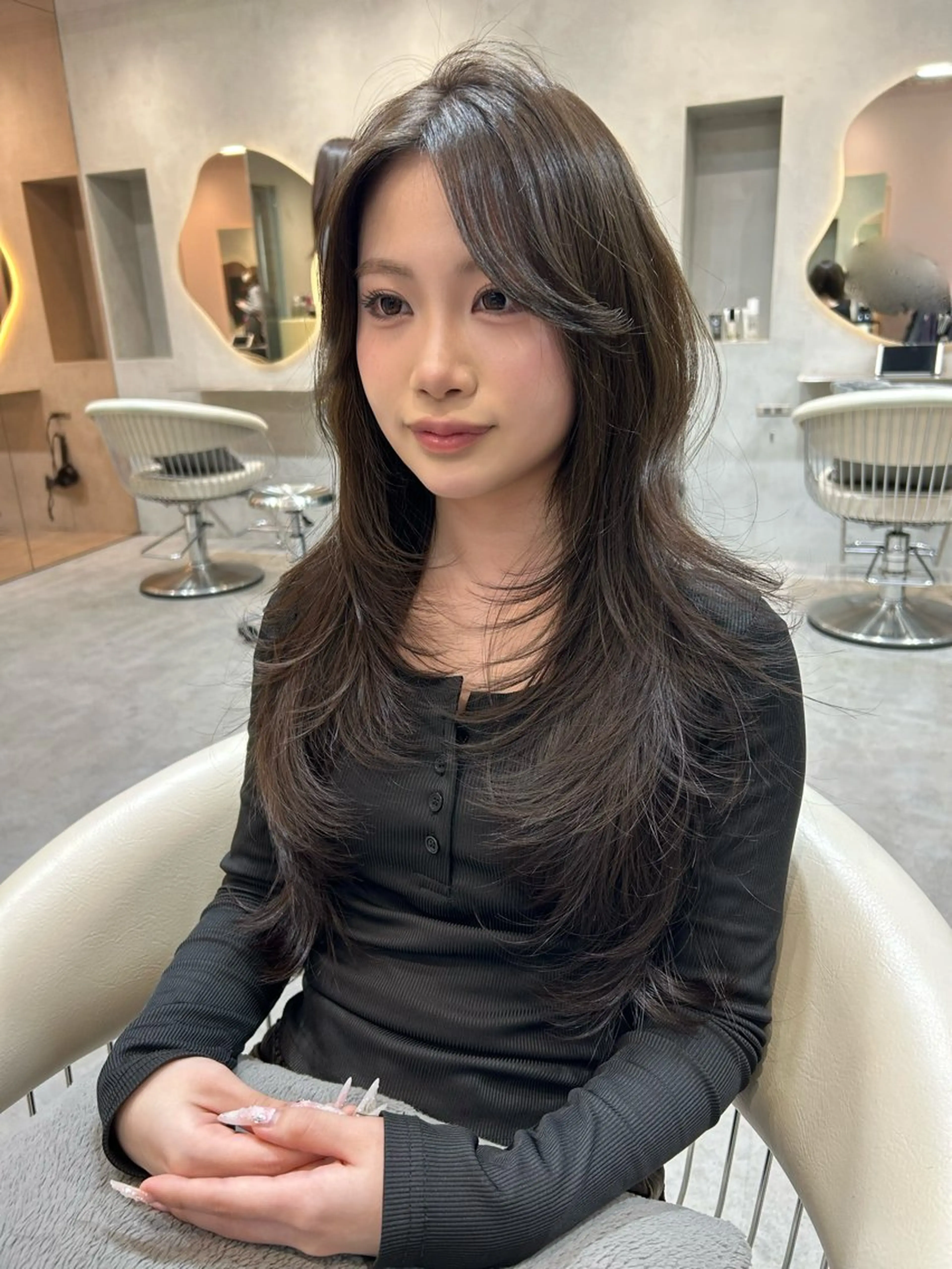 ロング 大宮韓国ハッシュ🪽 GLROWseriのヘアスタイル