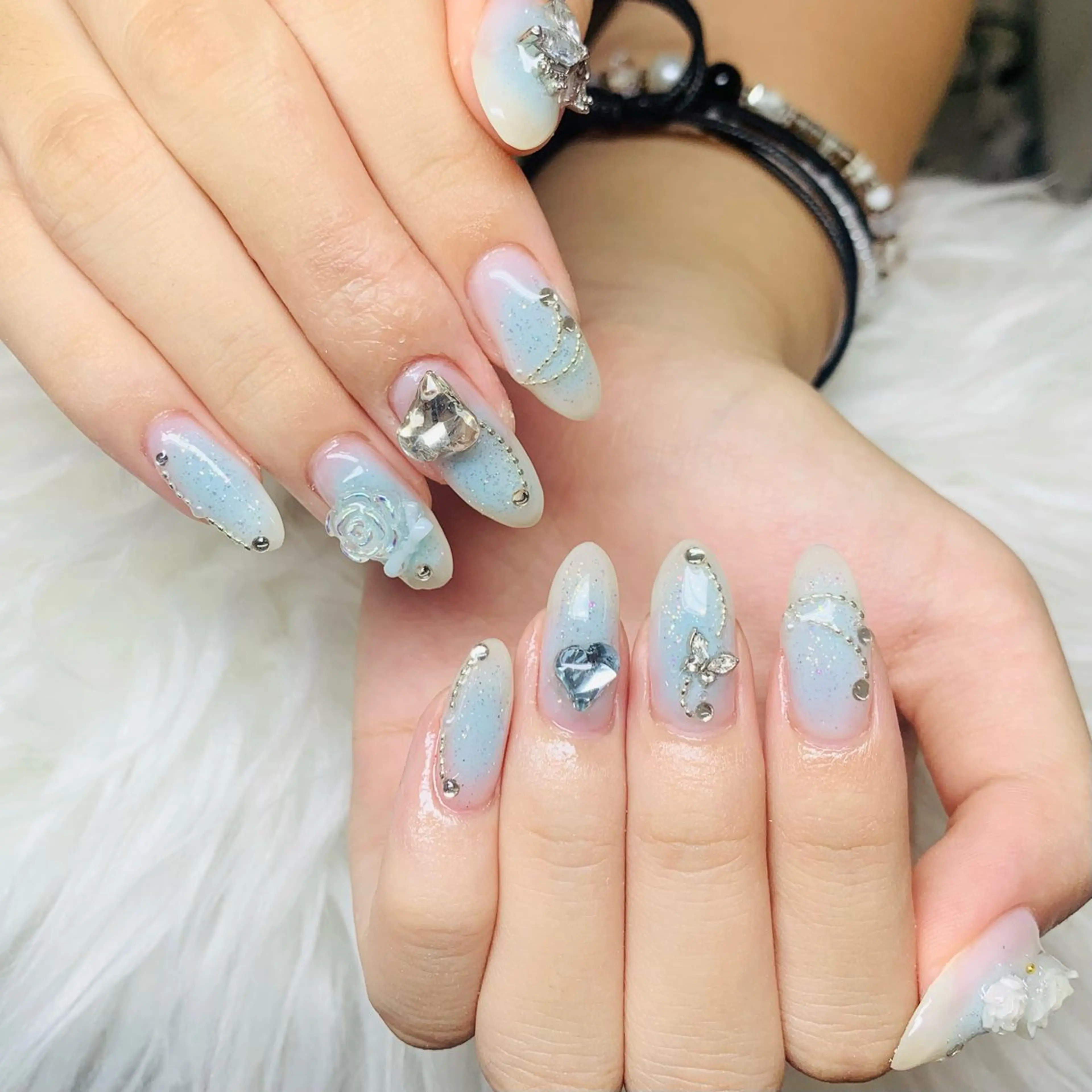 ネイル チークネイル 長さ出し フットネイル マグネットネイル 持ち込み ハンドネイル ANH NAIL ゴテゴテ専門店💎のネイルデザイン