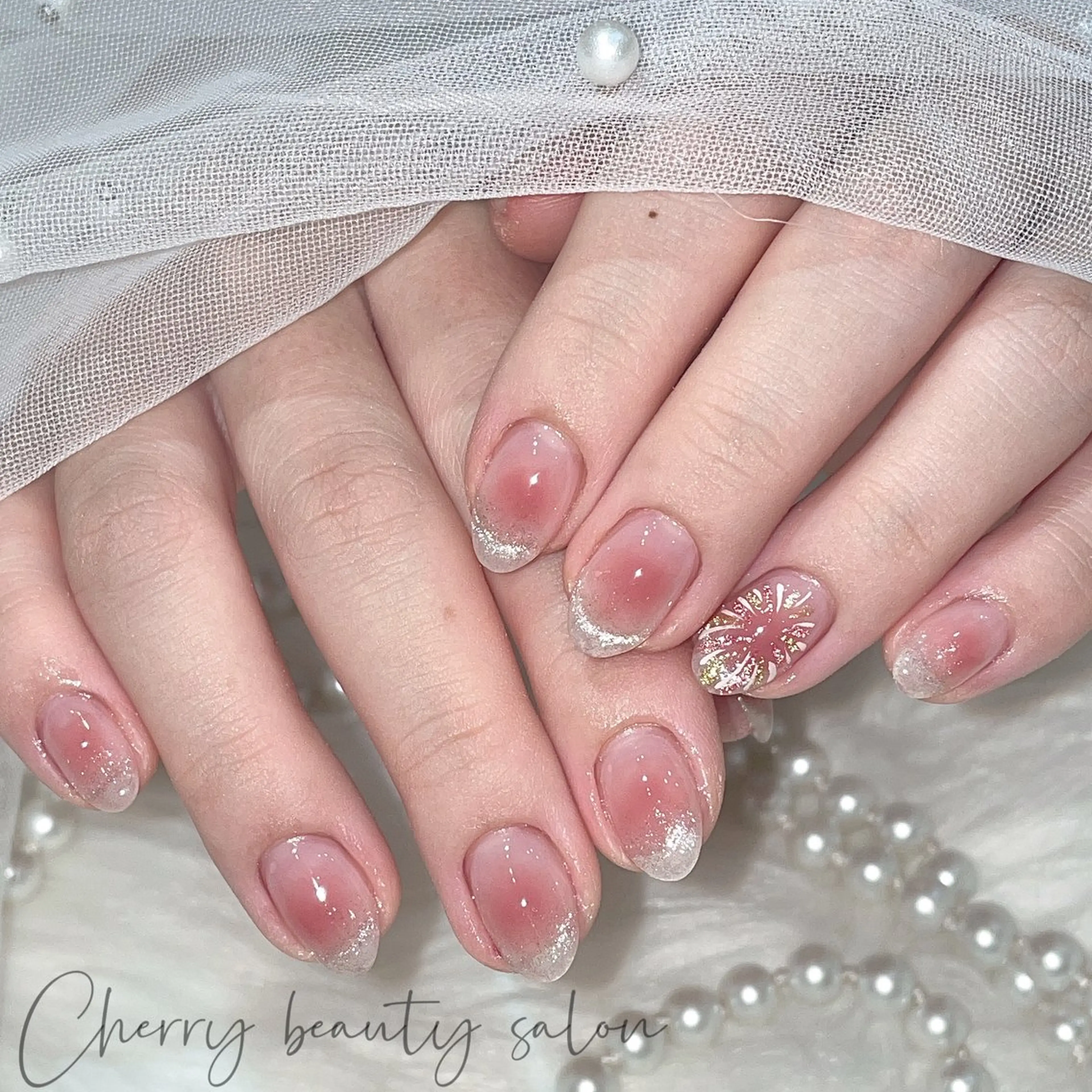 ネイル アートネイル フットネイル ジェルネイル キラキラネイル 韓国ネイル SAKURA 🍒のネイルデザイン