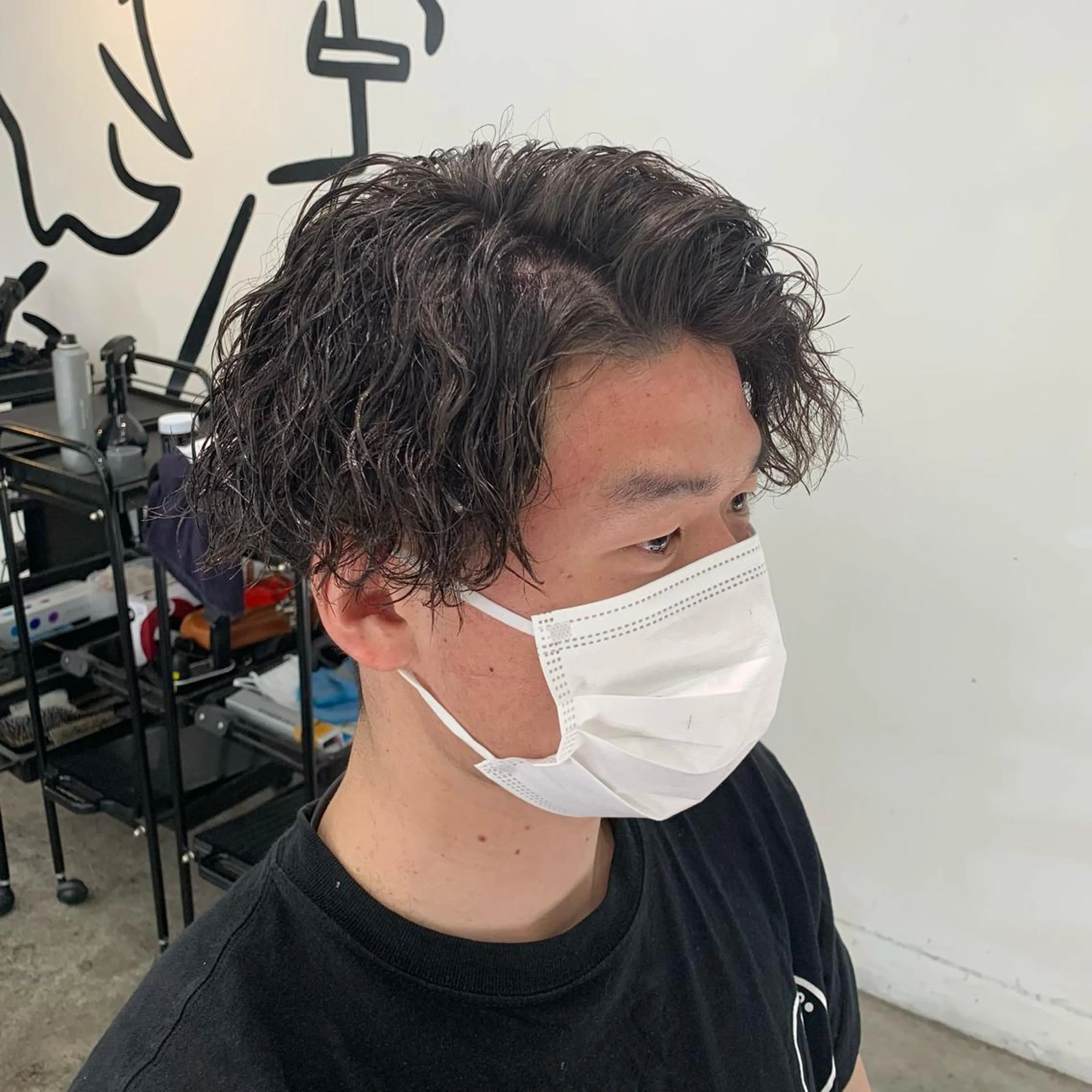 ショート パーマ メンズ カット パーマ メンズ特化美容師/ 藤戸 椋のヘアスタイル